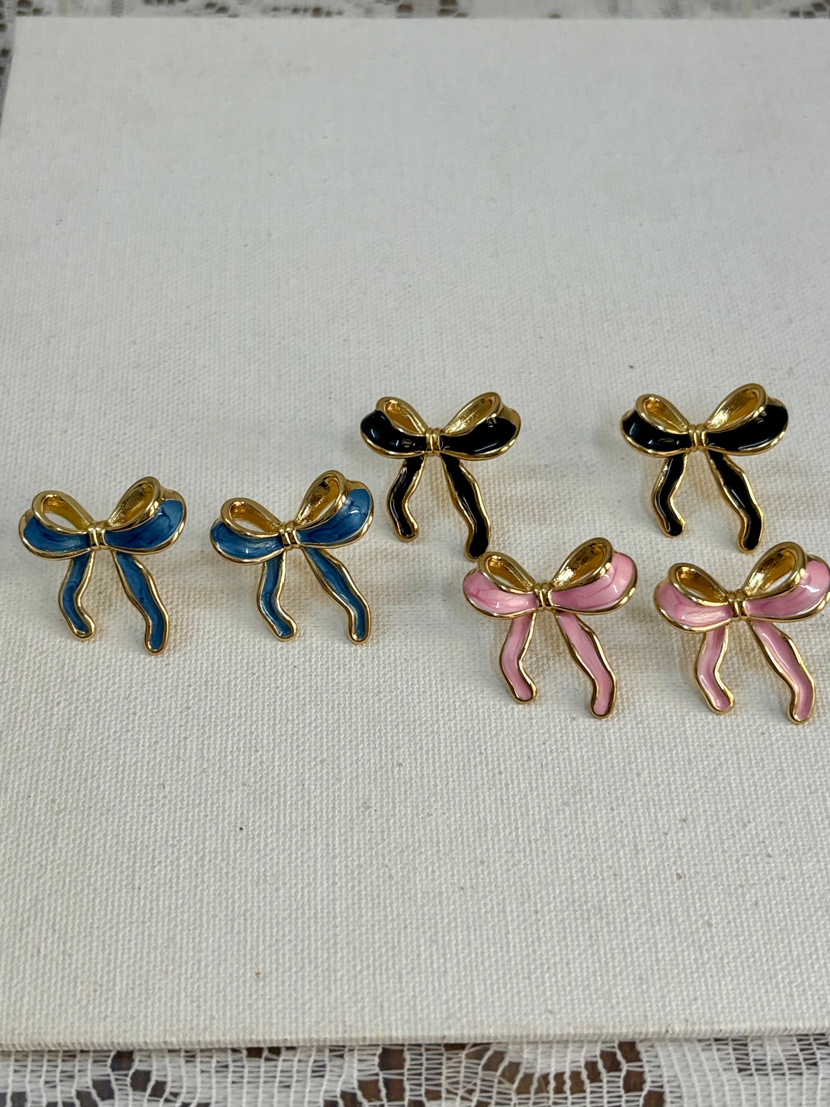 Enamel Bow Studs
