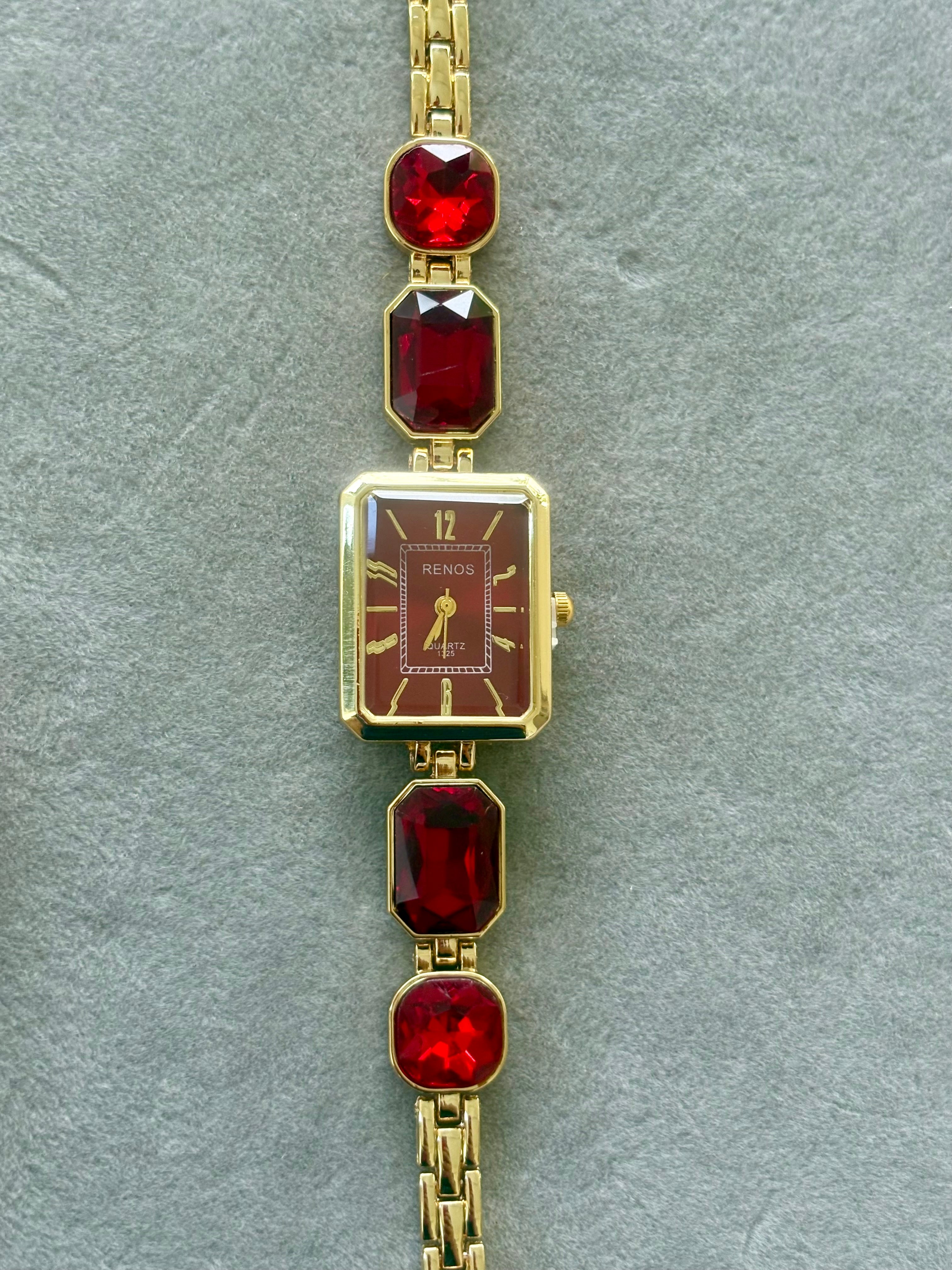 Moonstone Crystal Watch - Ruby