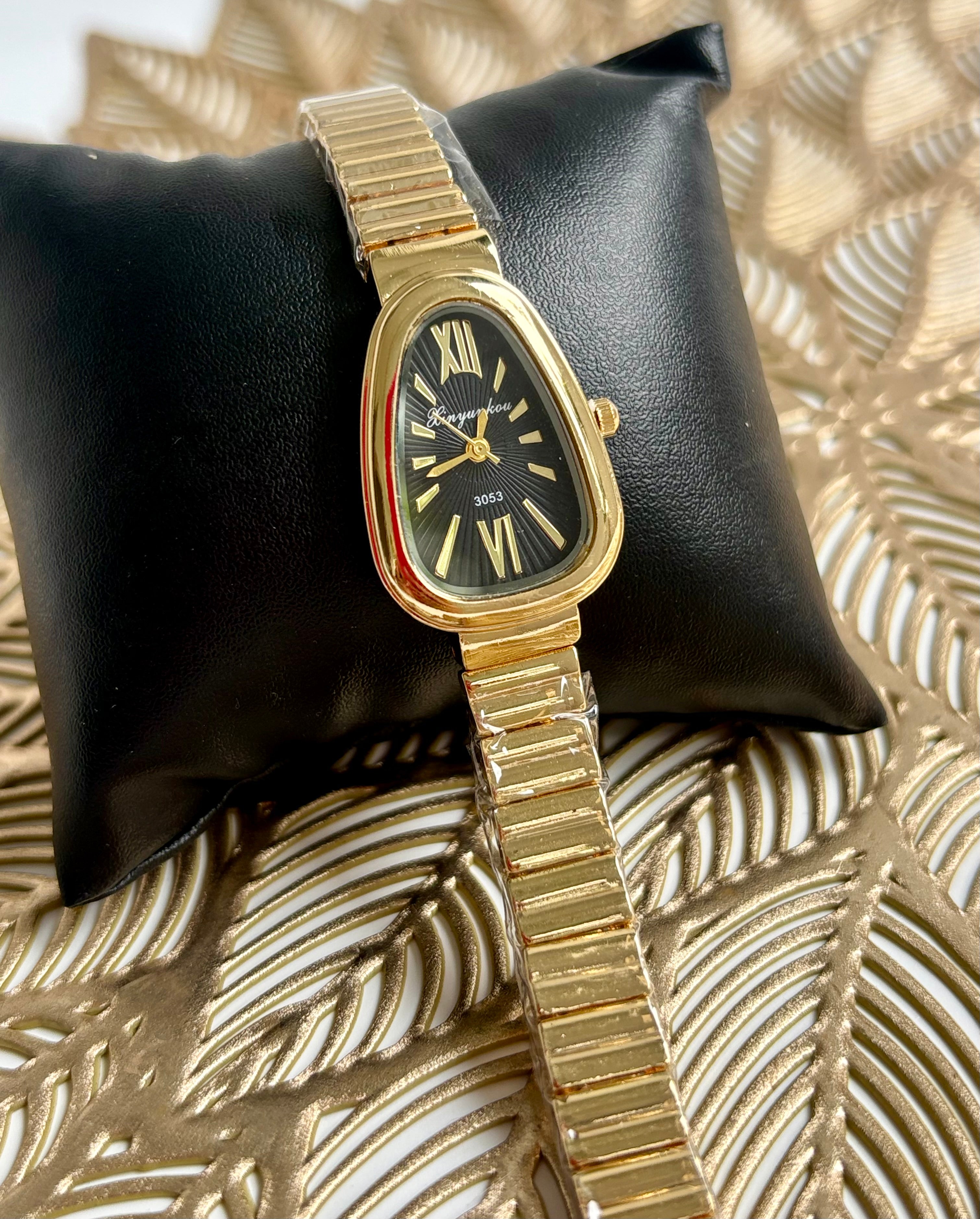 Roman Glow Watch - Black Dial