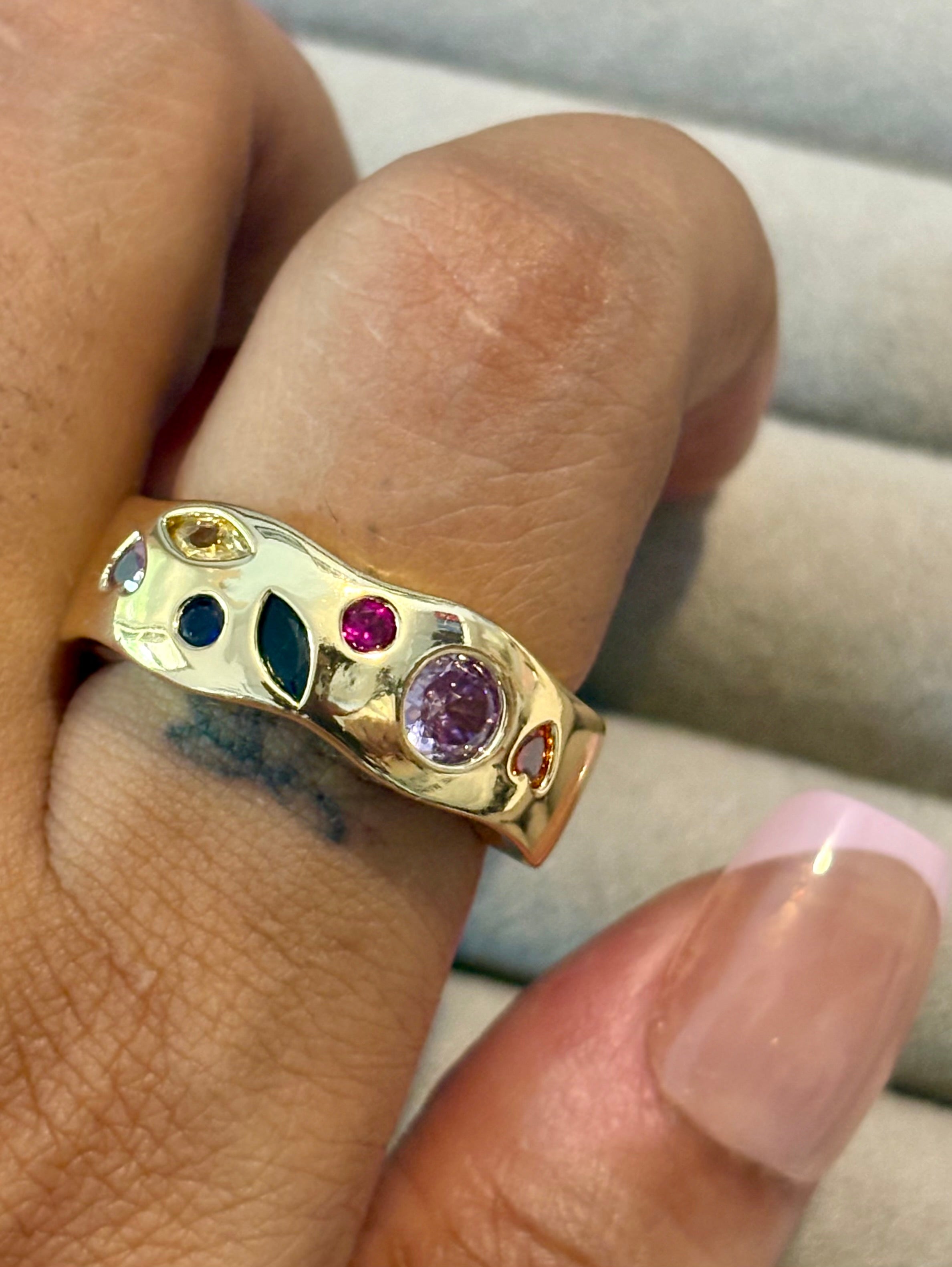 Champagne Cluster Ring
