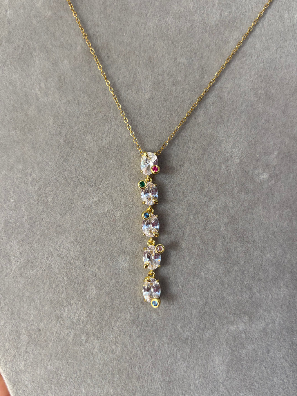 Crystal Drop Y Necklace