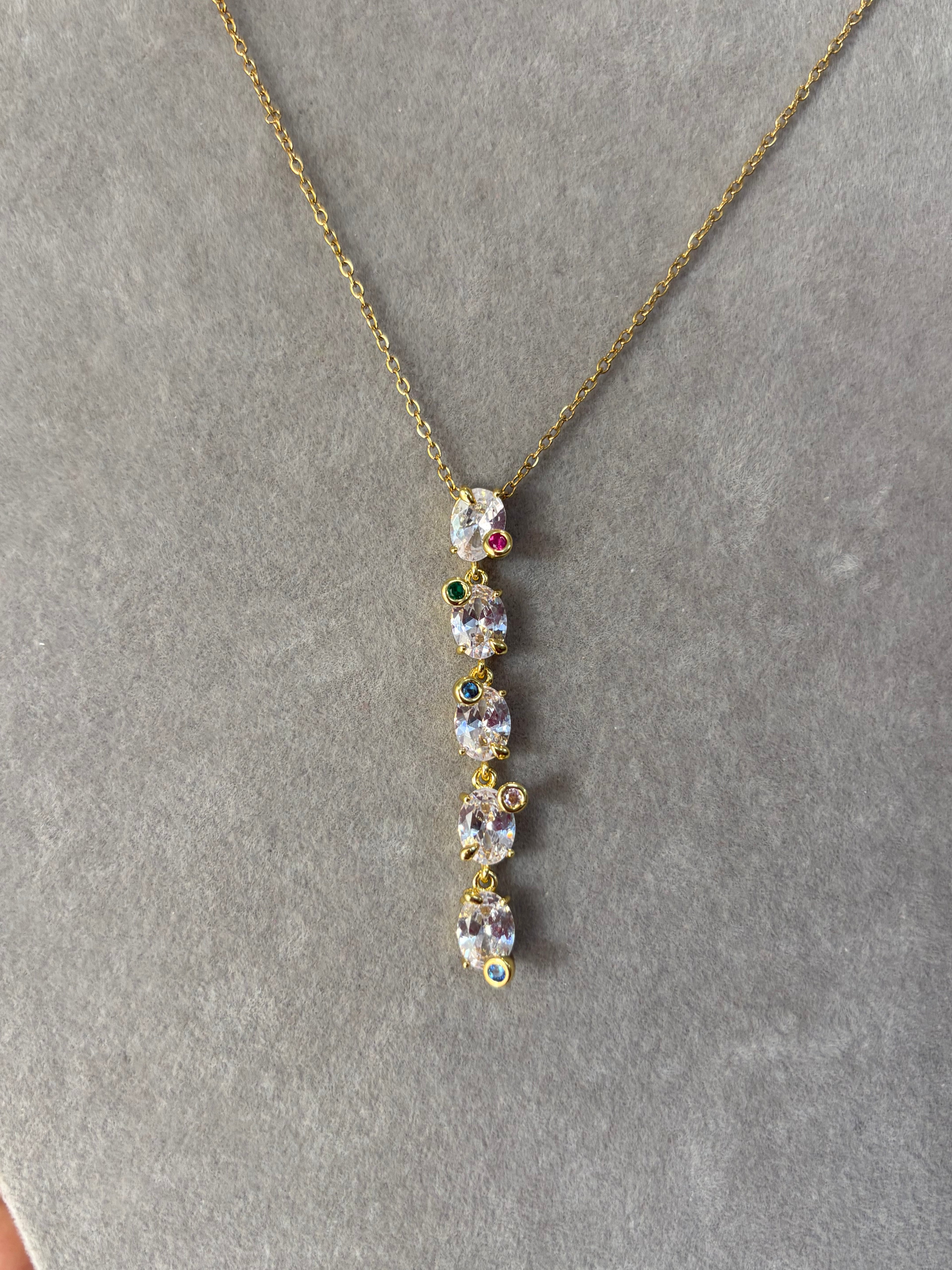Crystal Drop Y Necklace