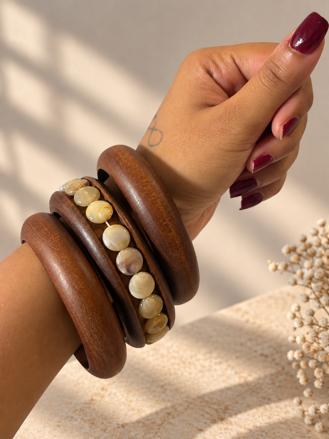 Wooden Bangles Stack 4