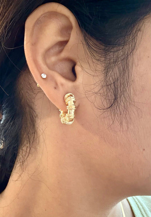 Crinkle Gold Hoops