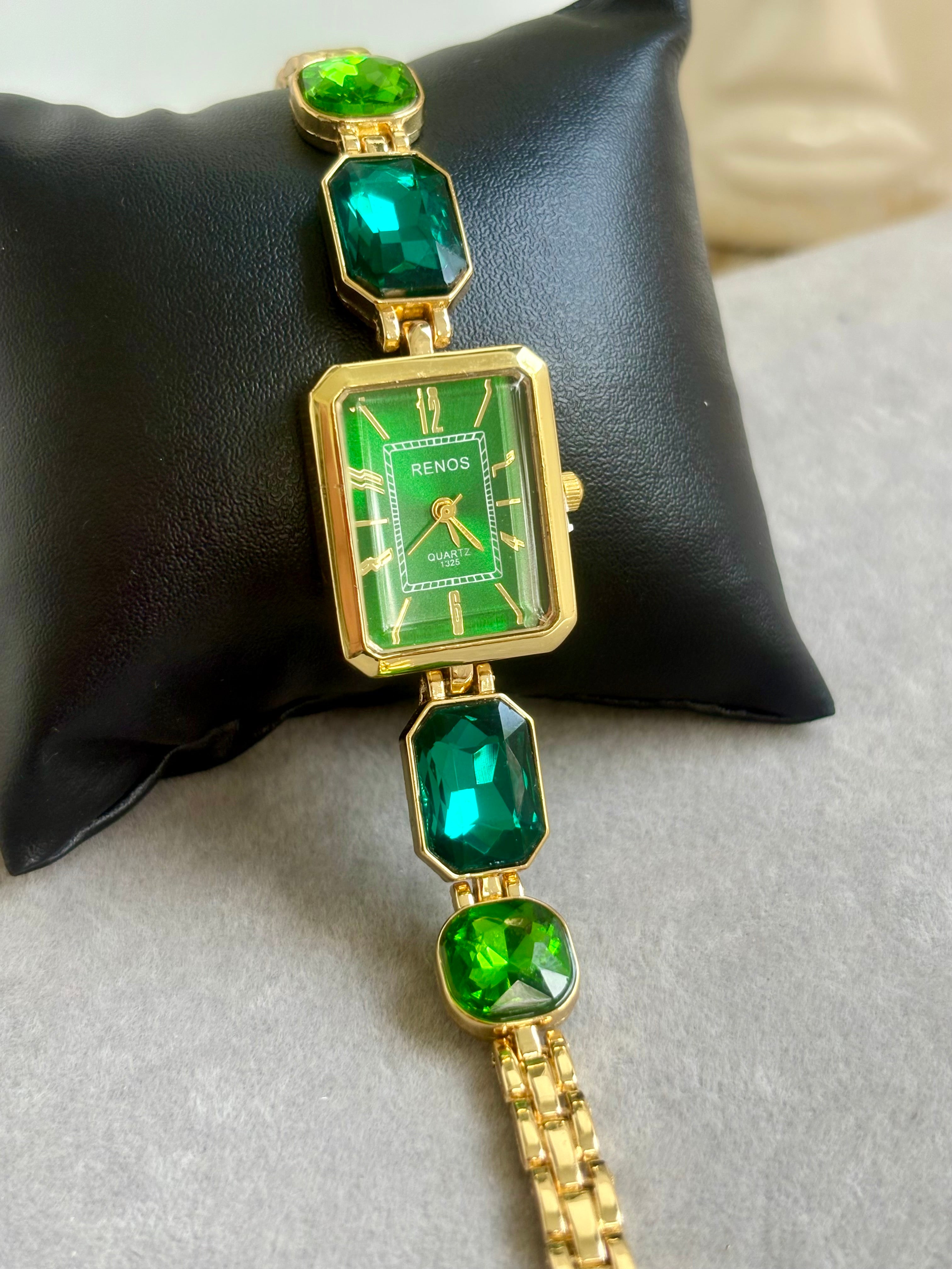 Moonstone Crystal Watch - Emerald