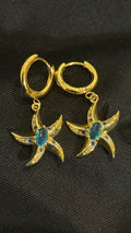 Blue Starfish Hoops