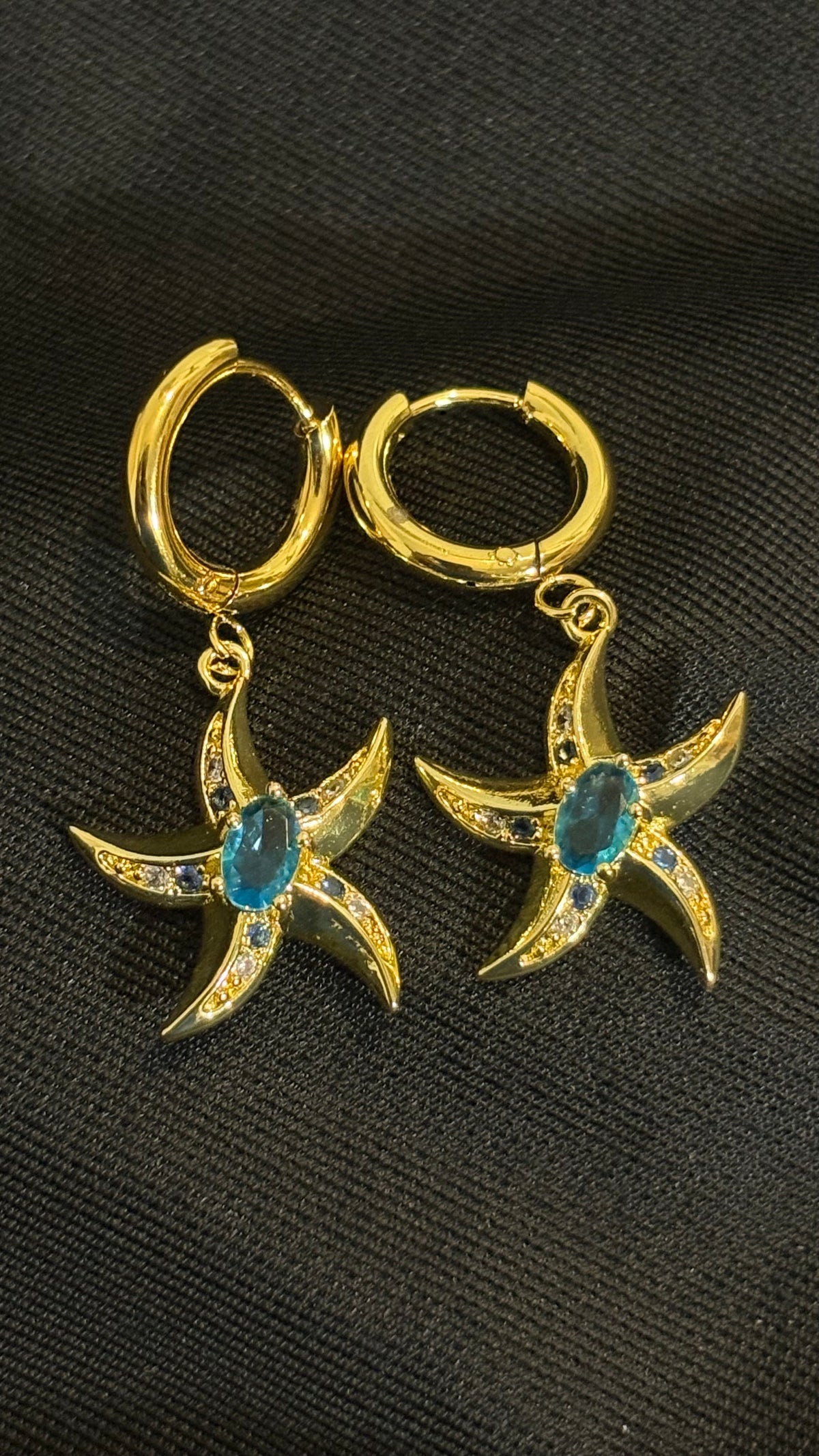 Blue Starfish Hoops