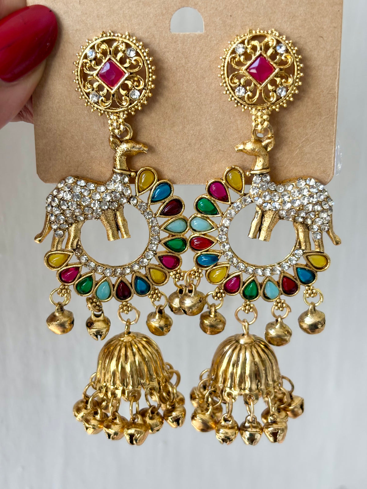 Navrangi Noor Gungroo Jhumkas