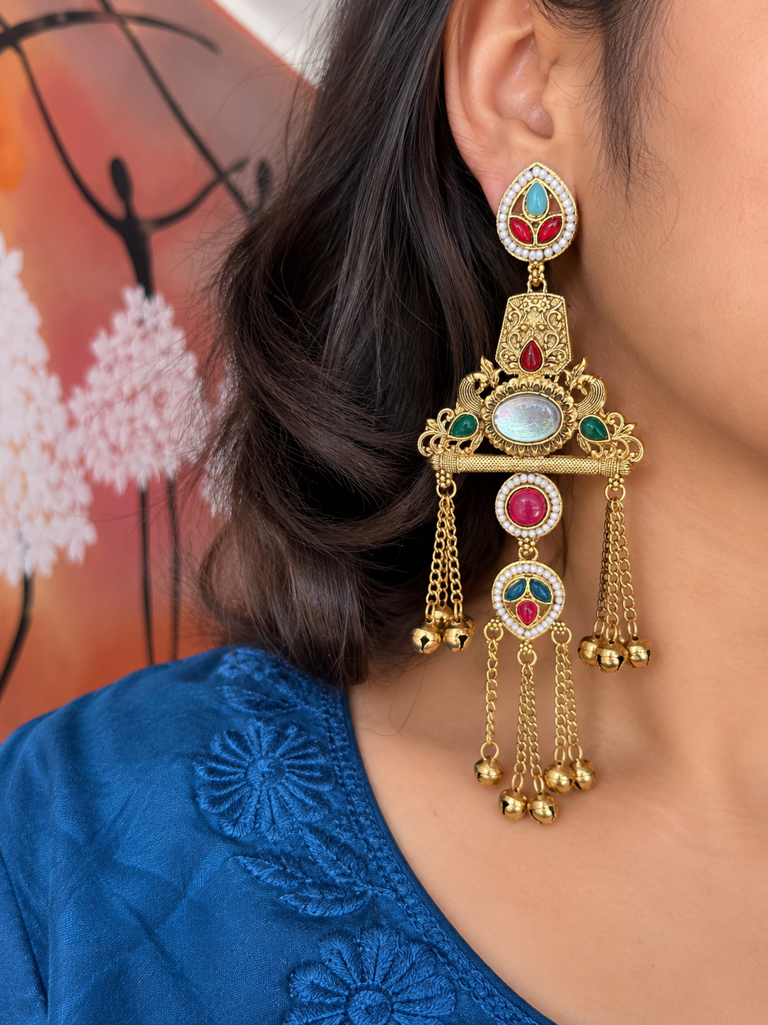 Ruhani Kundan Kashmiri Jhumkas
