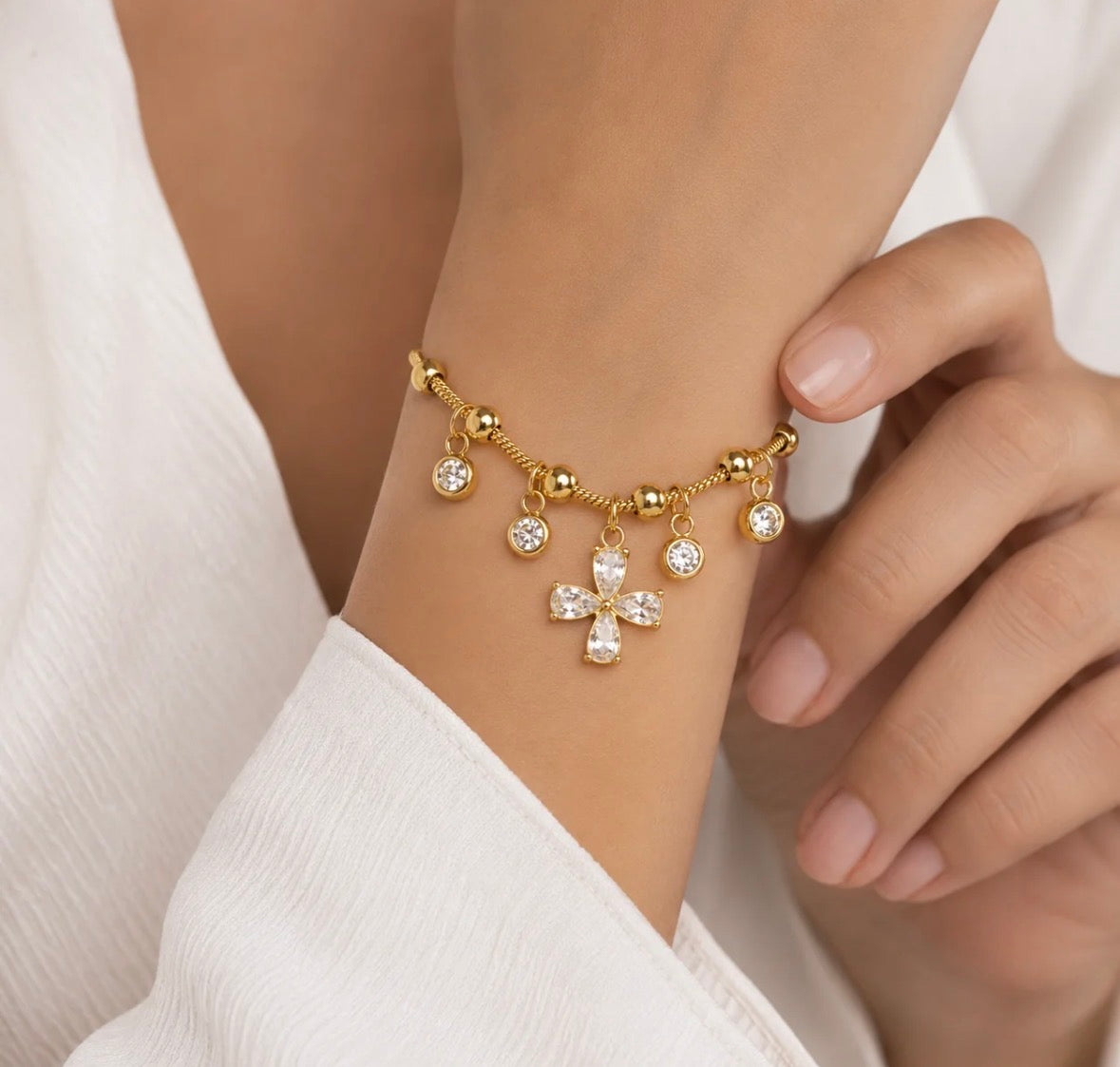 Floral Charm Bracelet
