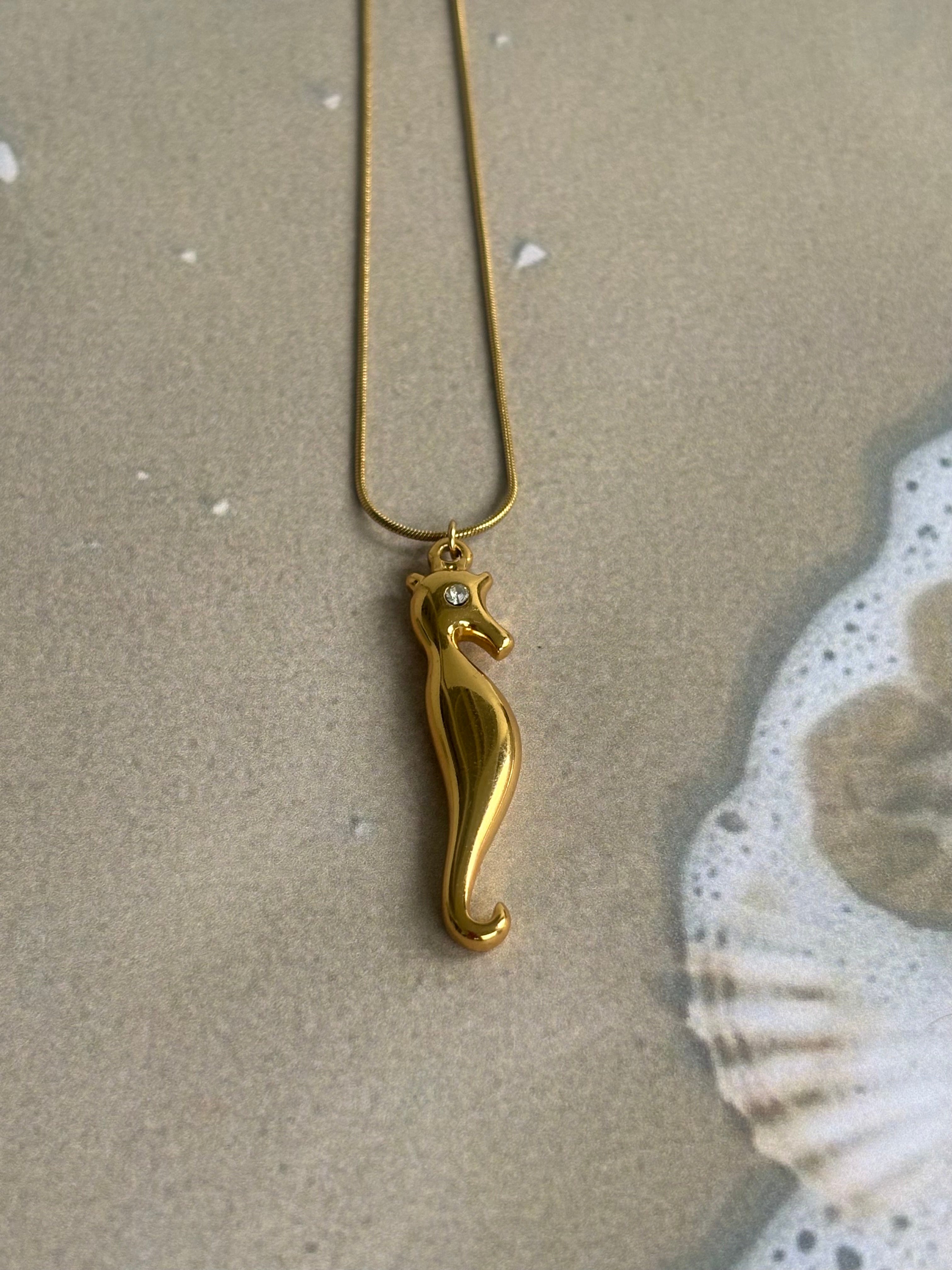 Golden Seahorse Necklace