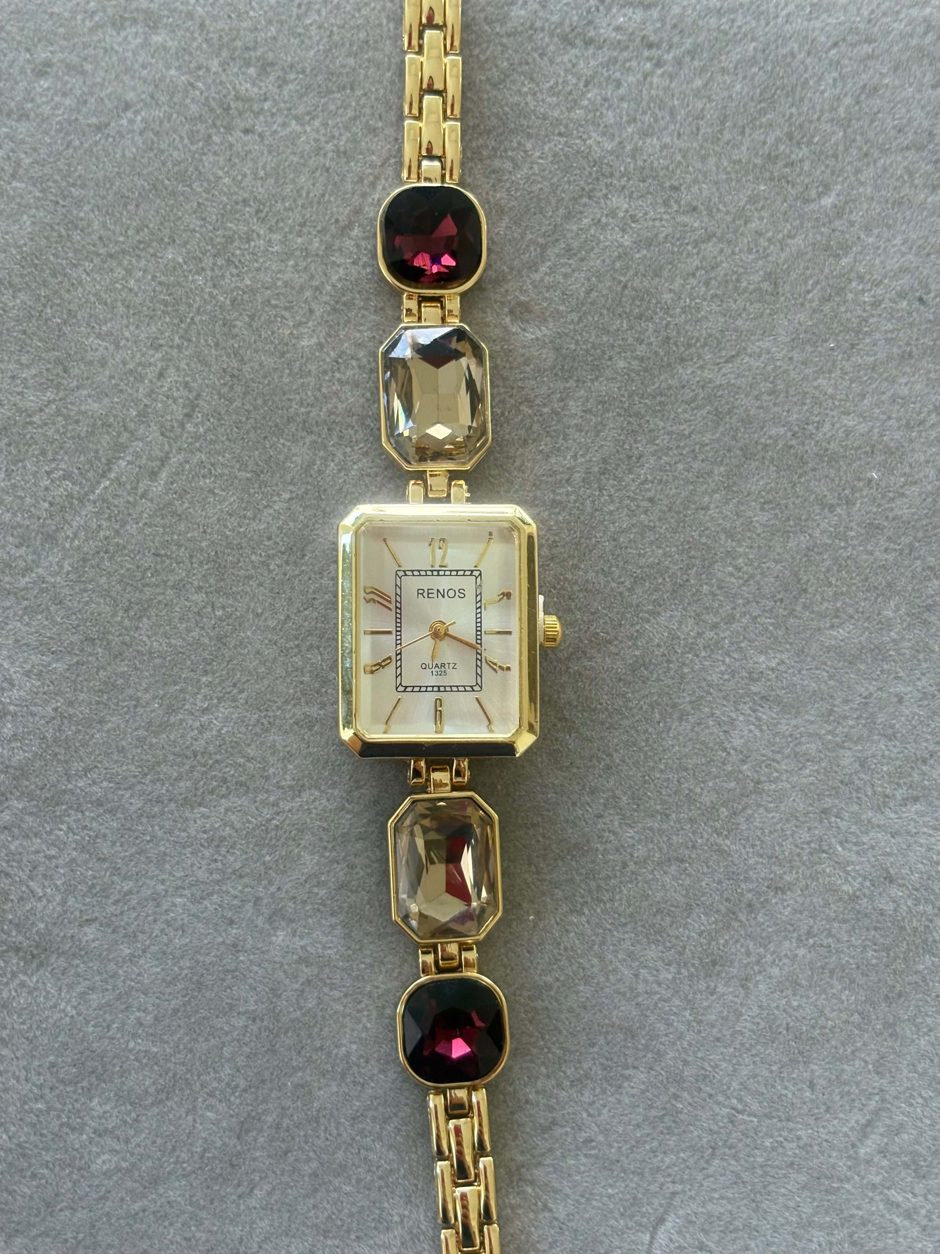 Moonstone Crystal Watch- Wine