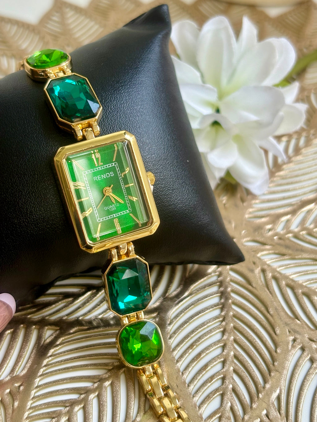 Moonstone Crystal Watch - Emerald