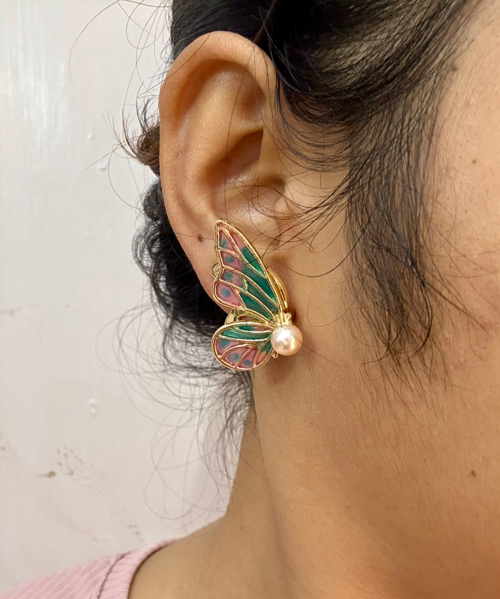 Pink Flutter Studs