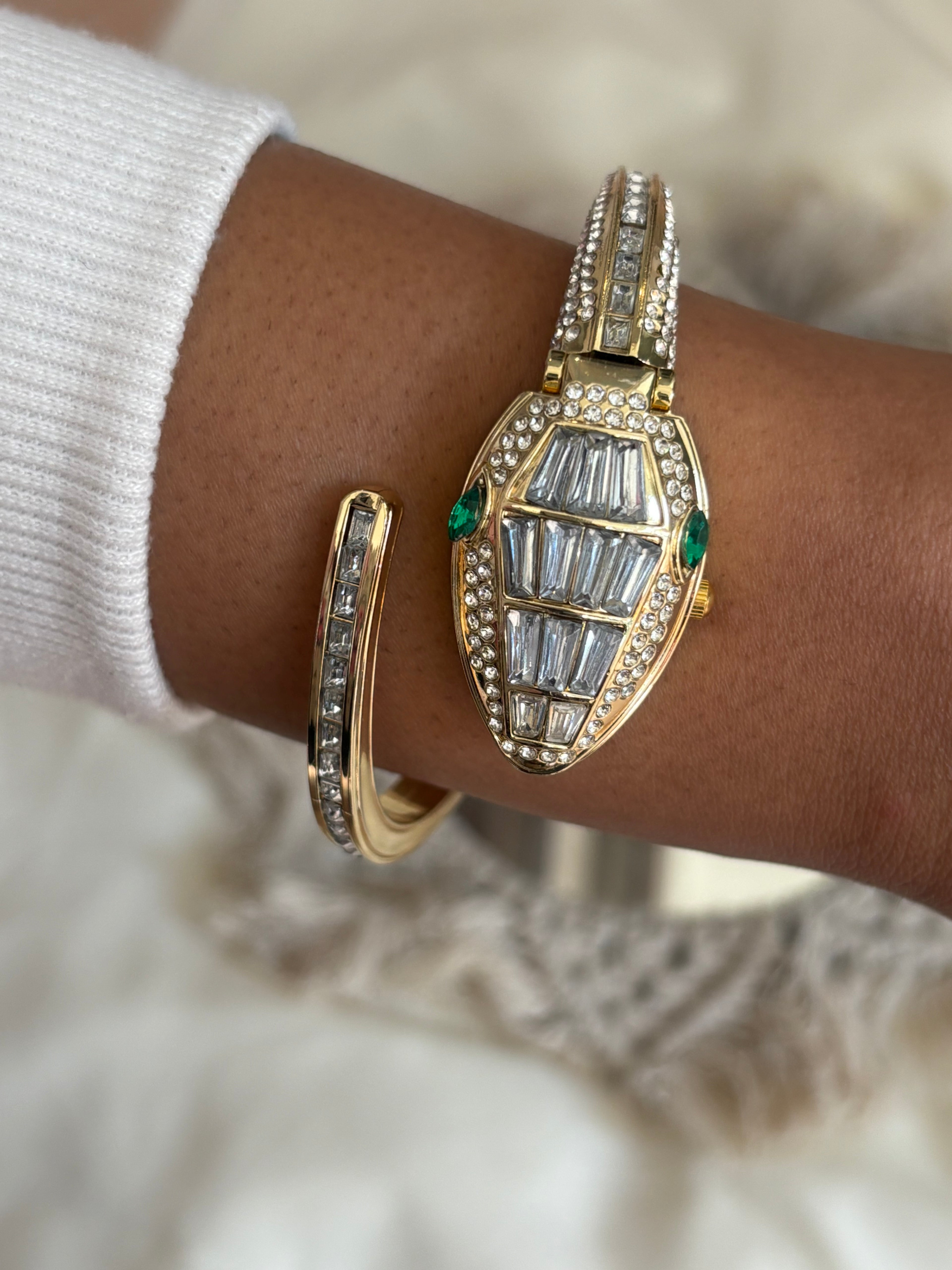Diamond Snake Watch (Hidden Dial)