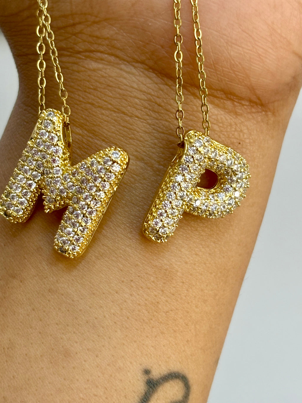 Diamond Studded Initials Necklace