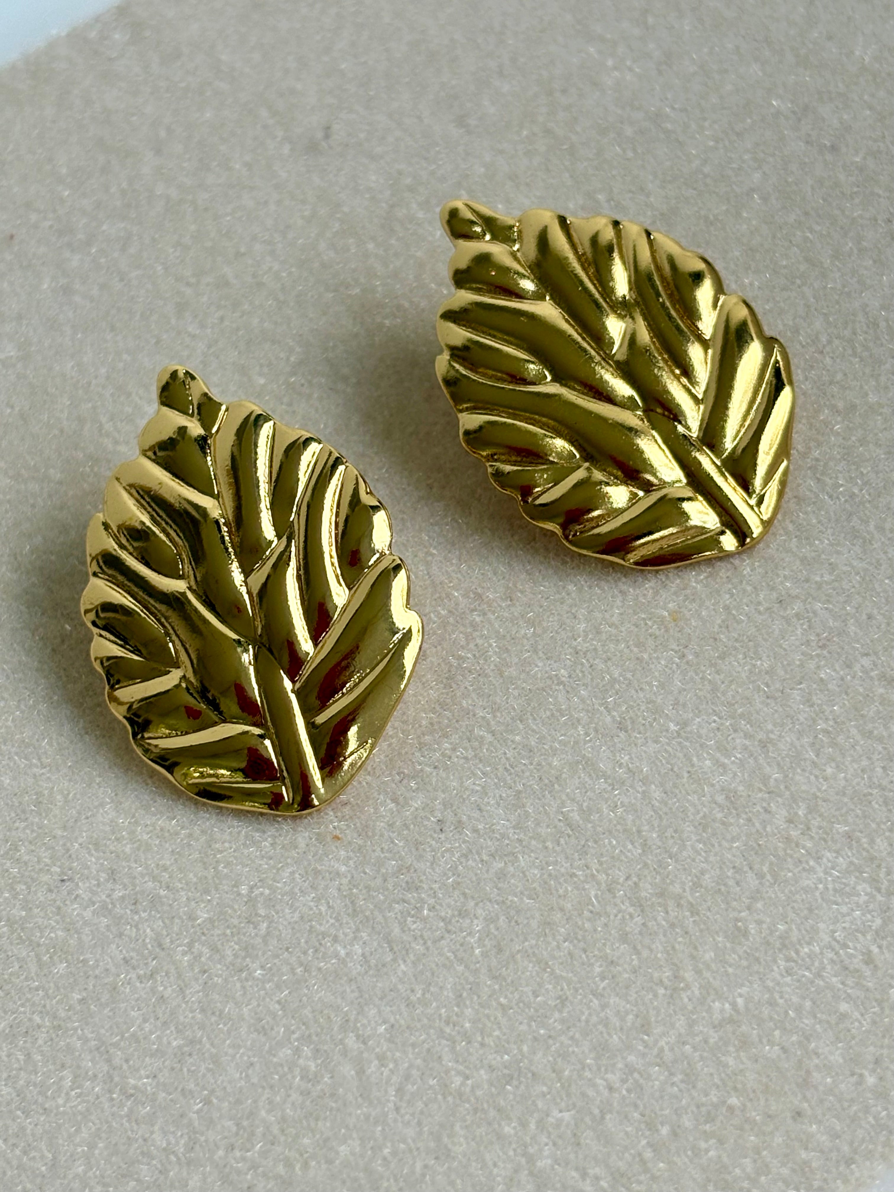 Gilded Leaf Studs