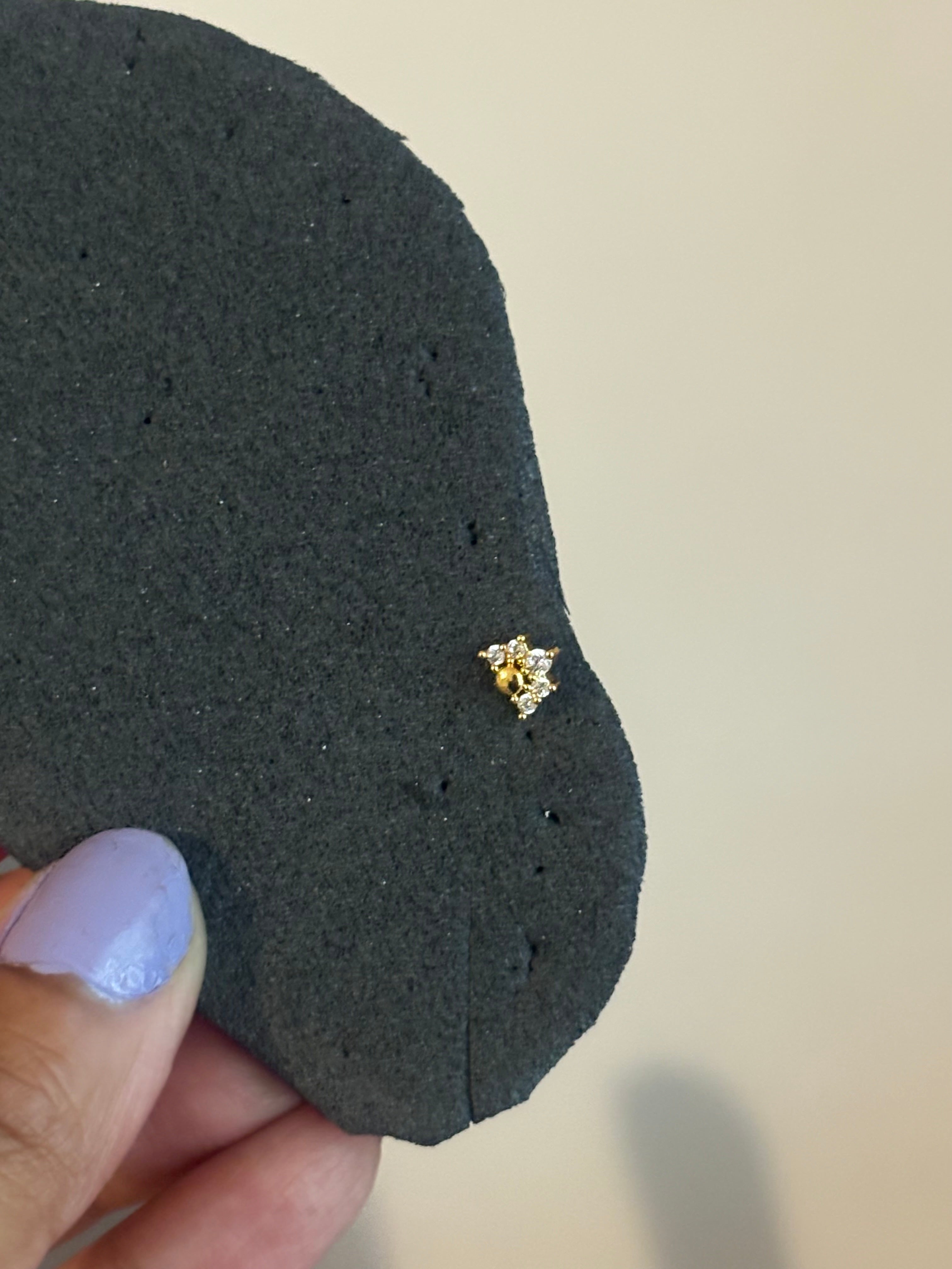Half Flower Ball Back Studs