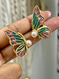 Pink Flutter Studs
