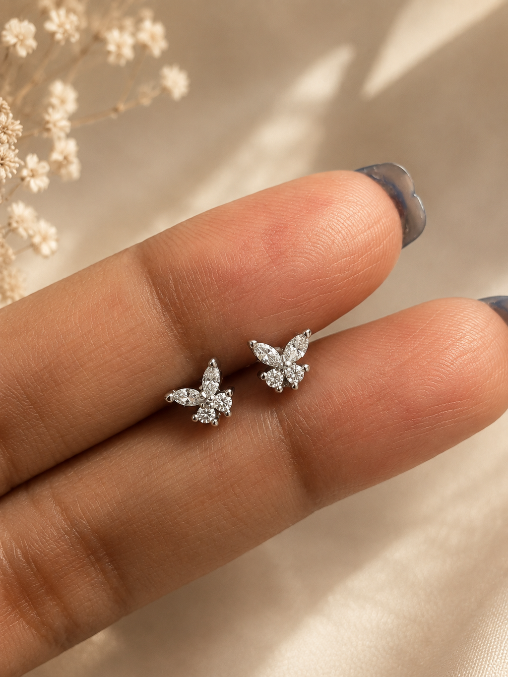 Silver Butterbloom Ballback studs