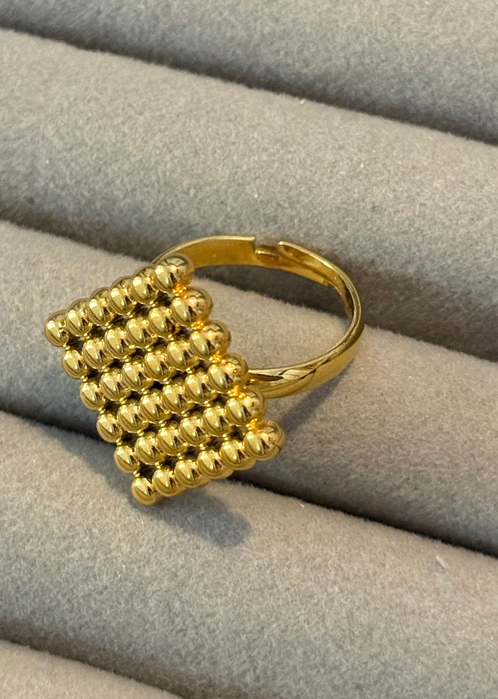 Honeycomb bead Ring