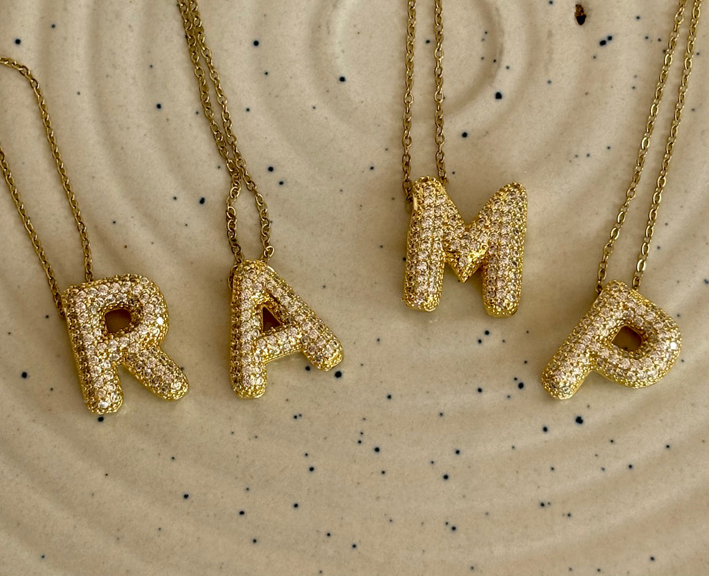 Diamond Studded Initials Necklace