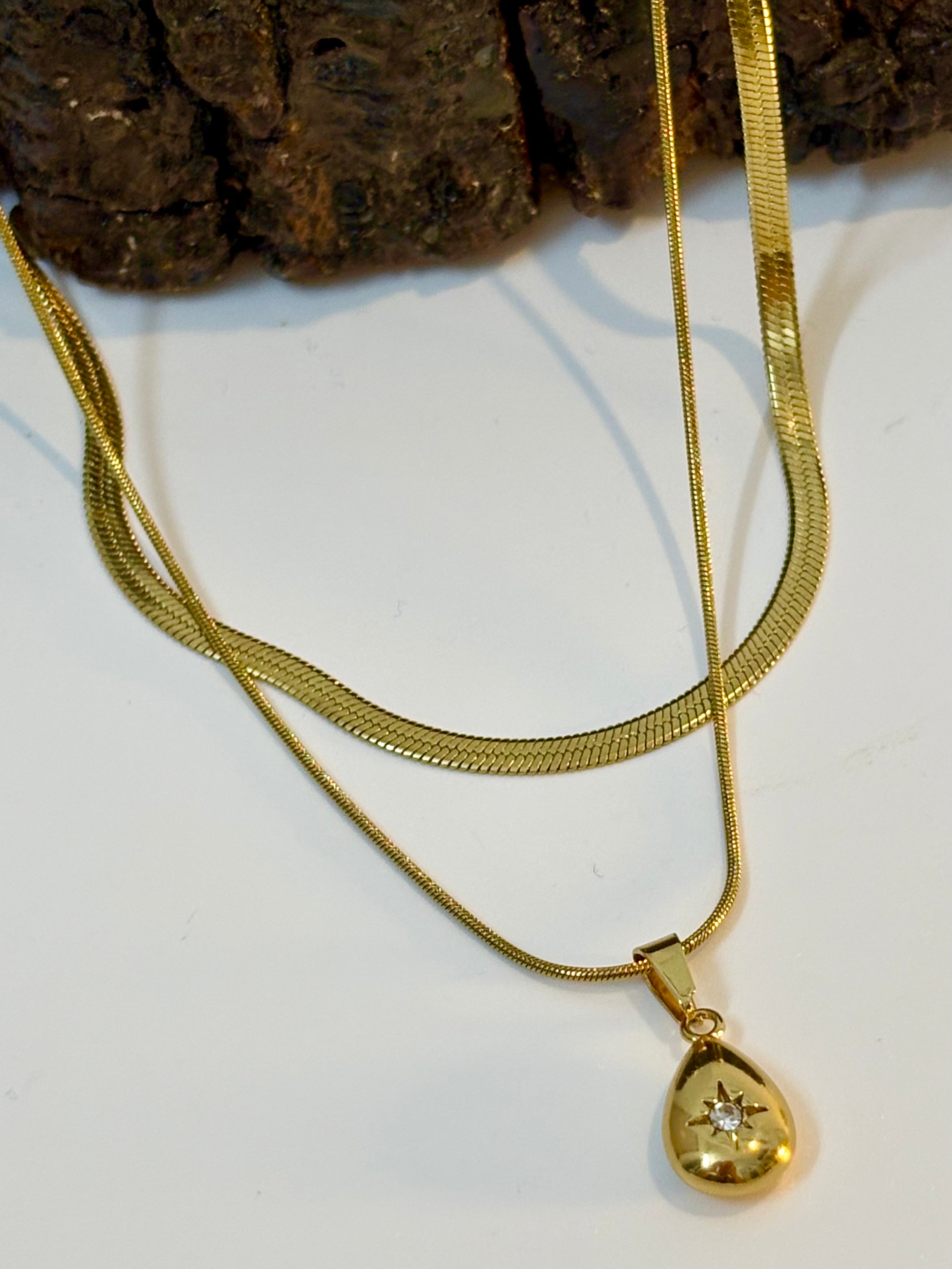Teardrop Star Layered Necklace