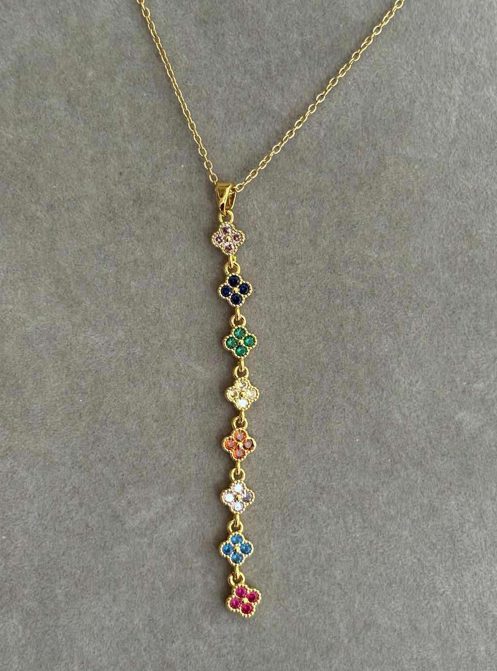Clover Cascade Y Necklace