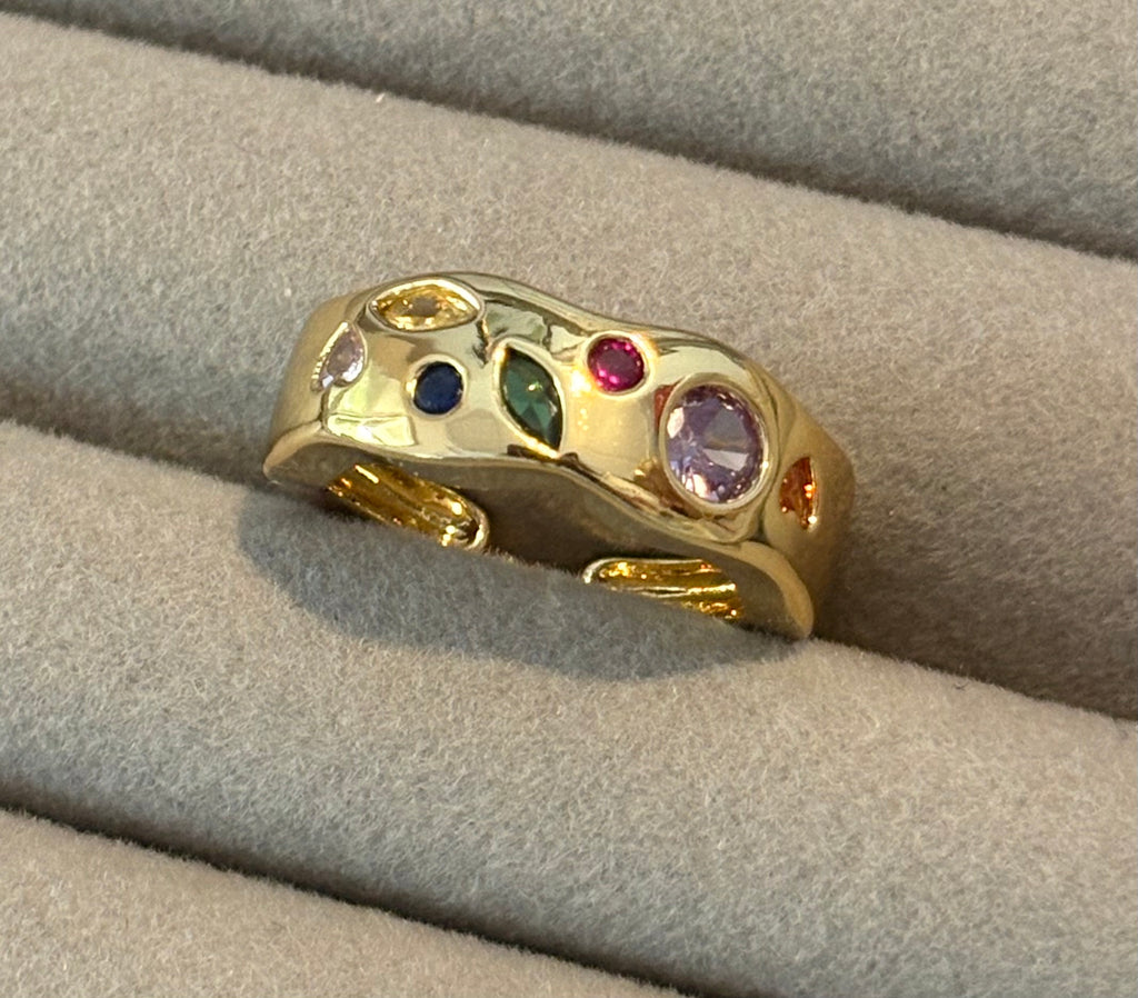 Champagne Cluster Ring