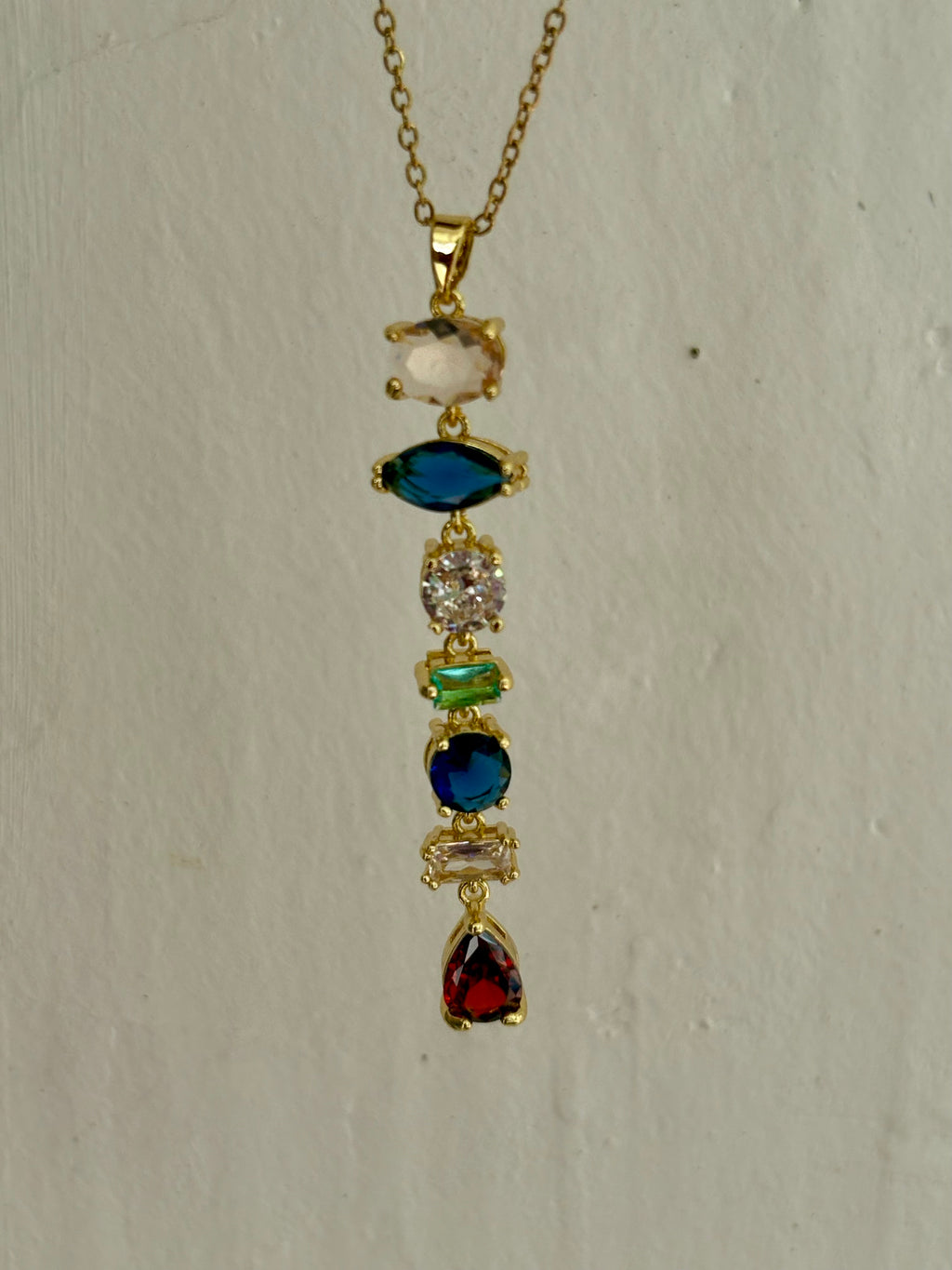 Rainbow Royal Y Necklace