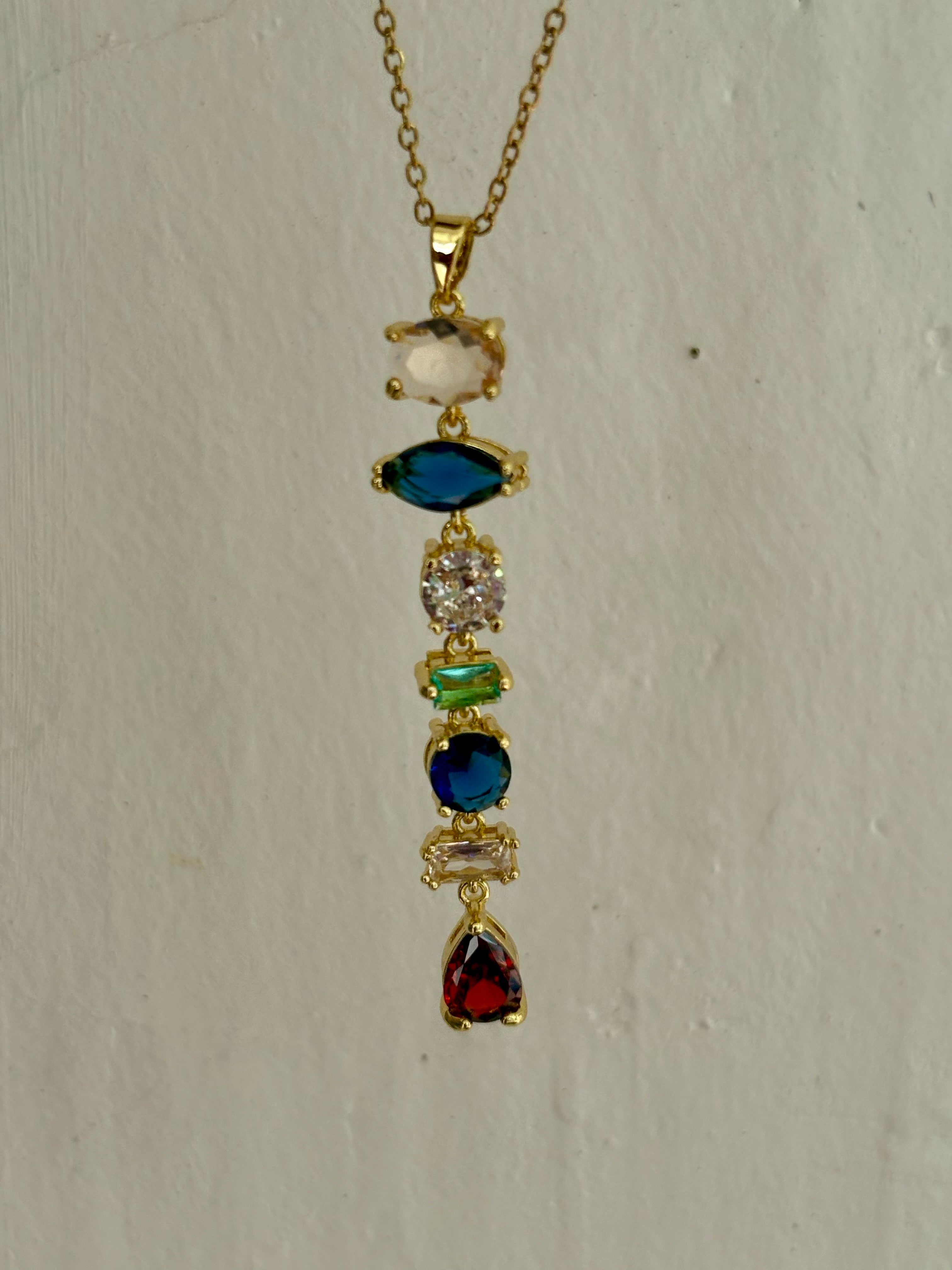 Rainbow Royal Y Necklace