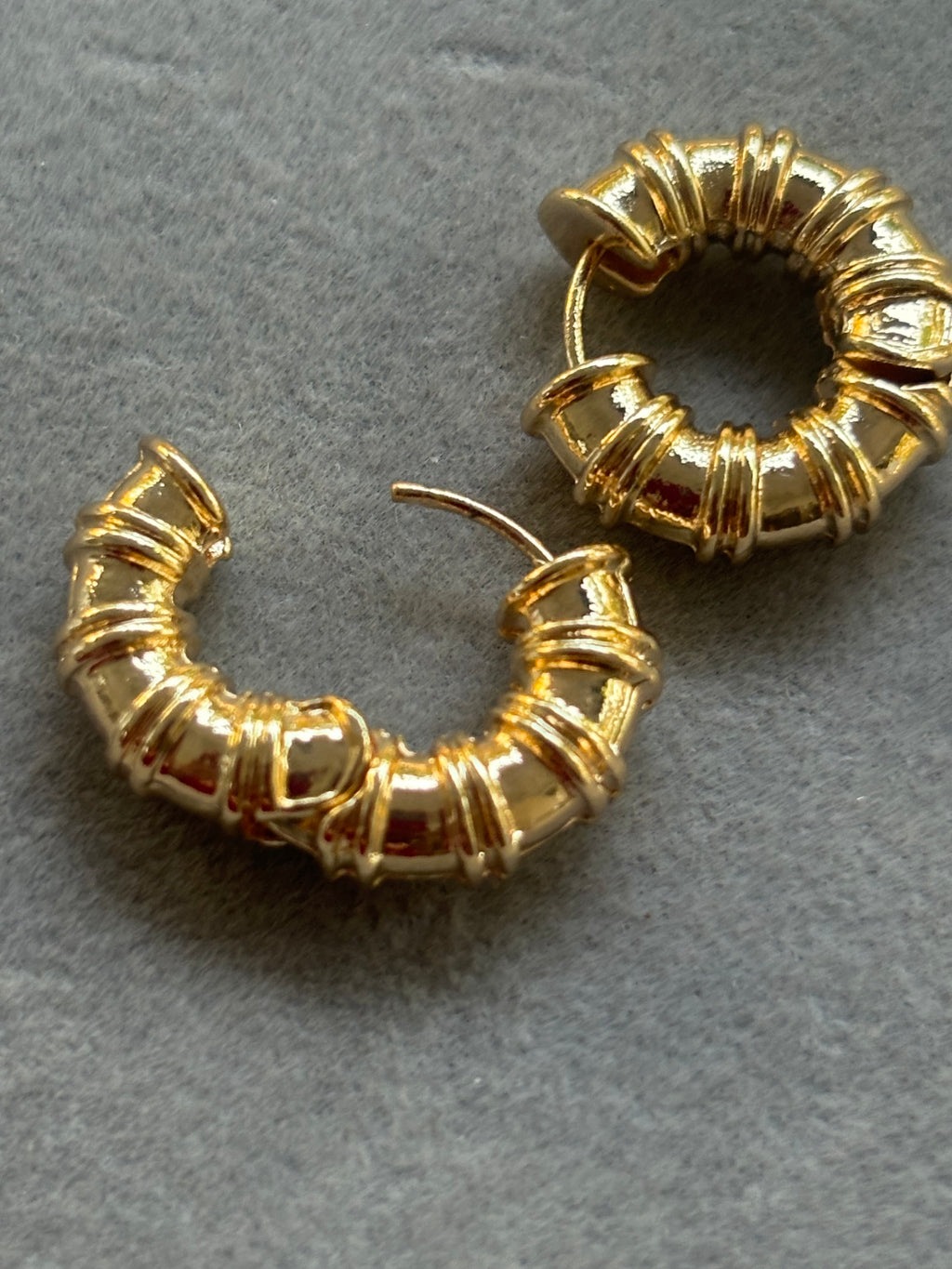 Crinkle Gold Hoops