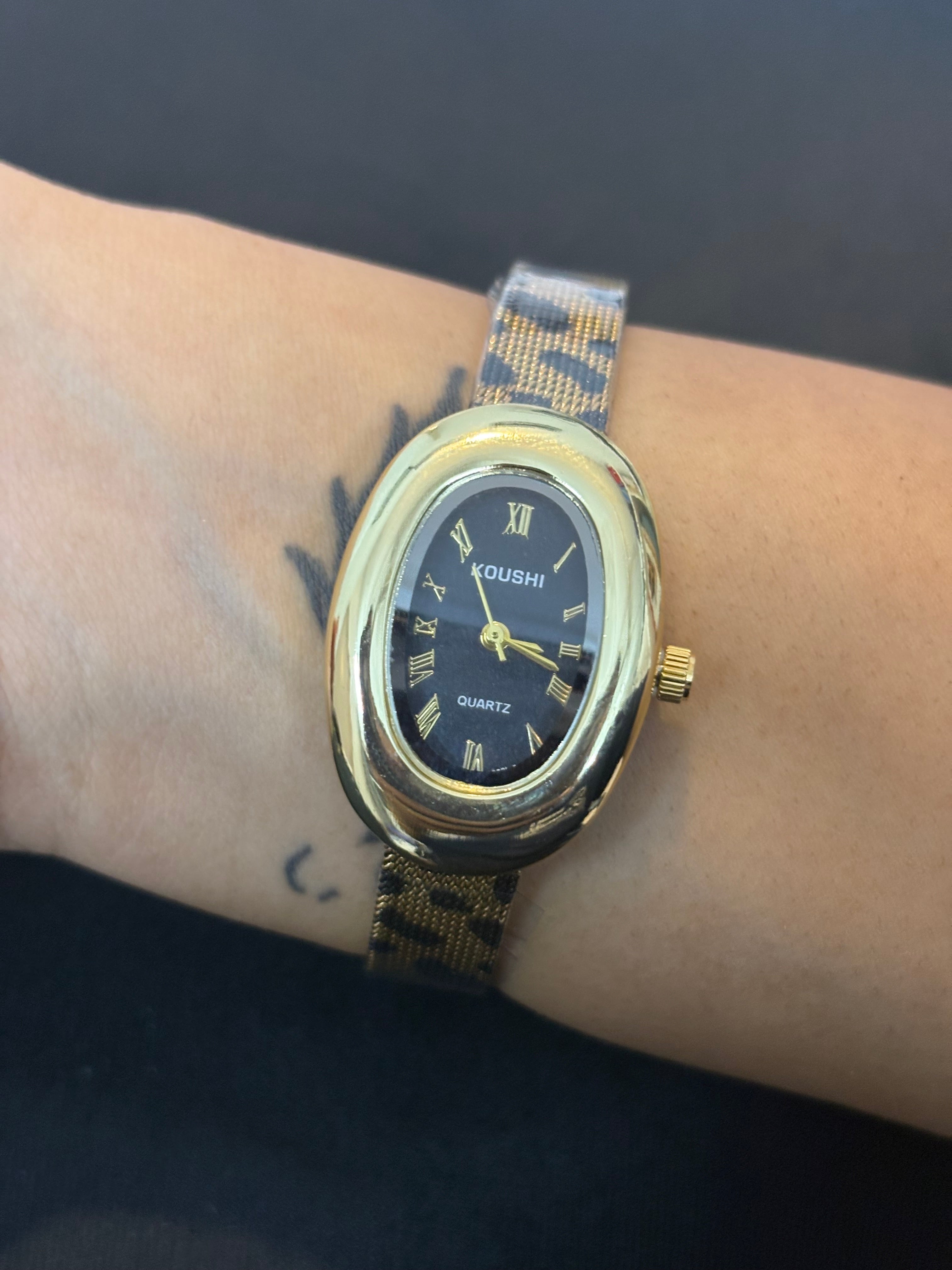 Oval Leopard Watch