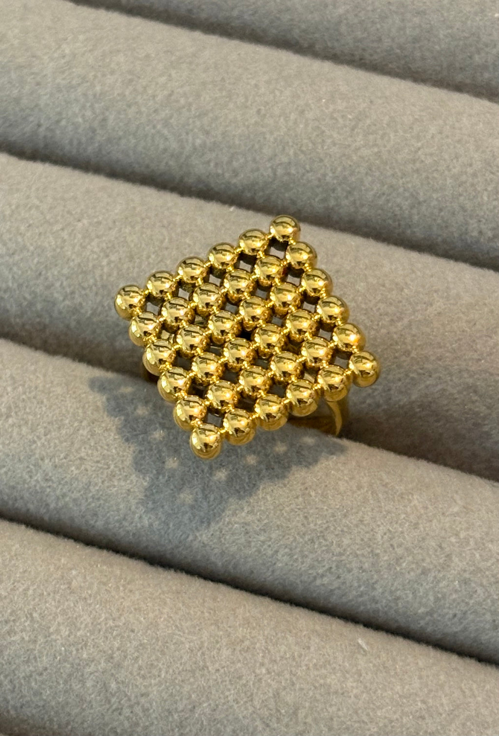 Honeycomb bead Ring