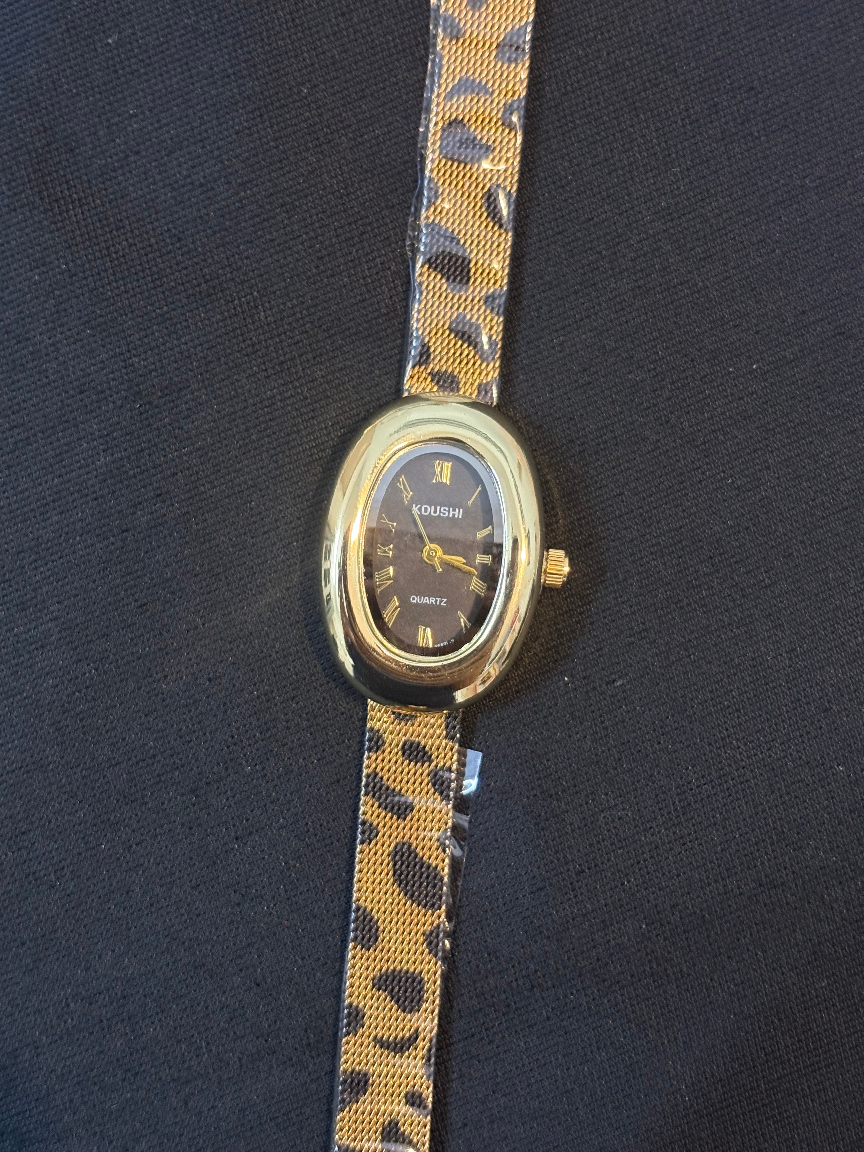Oval Leopard Watch
