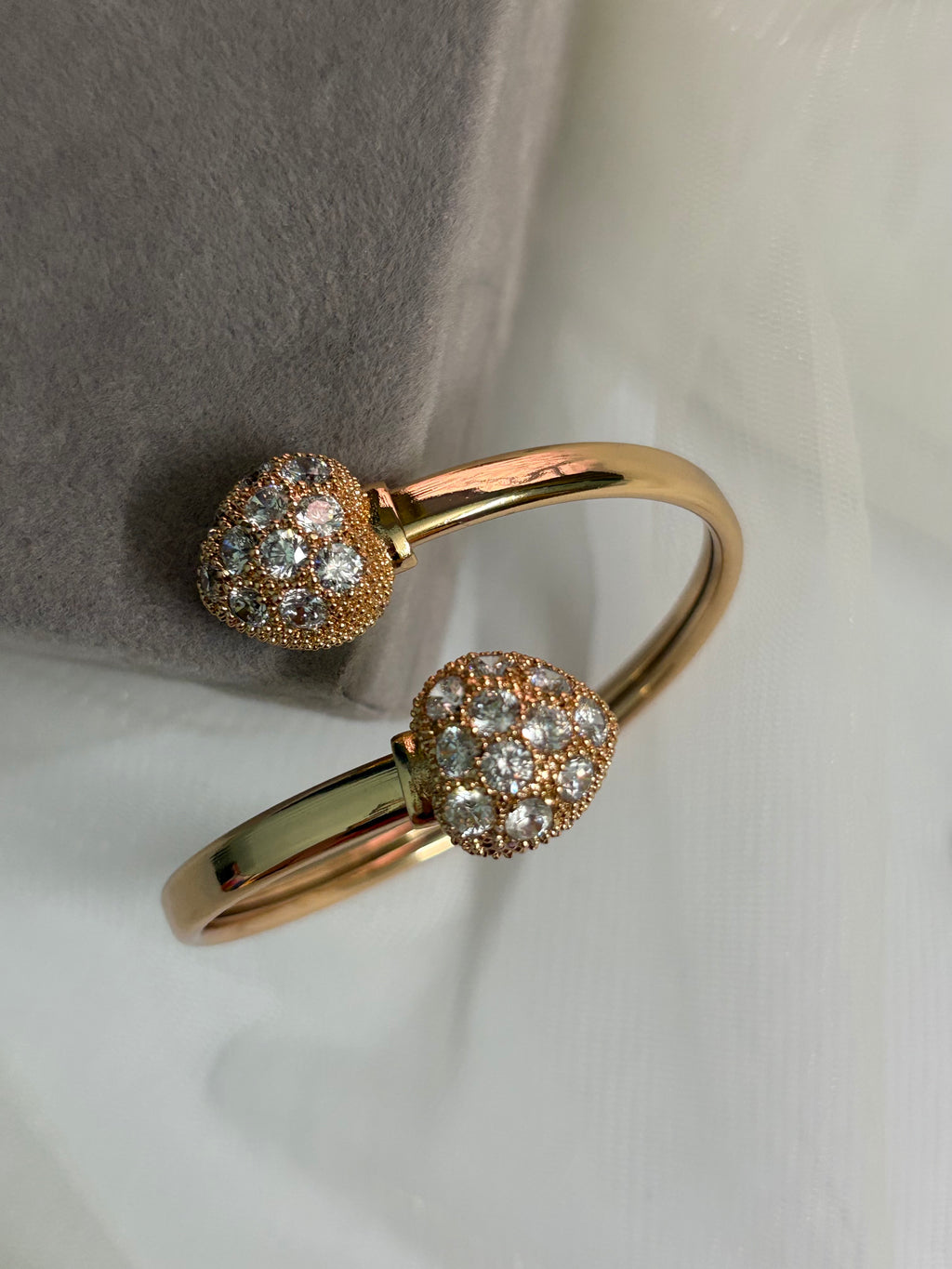 Studded Double Heart Kada