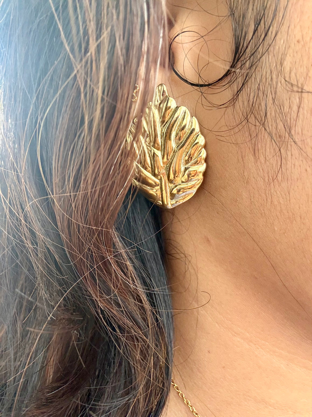 Gilded Leaf Studs
