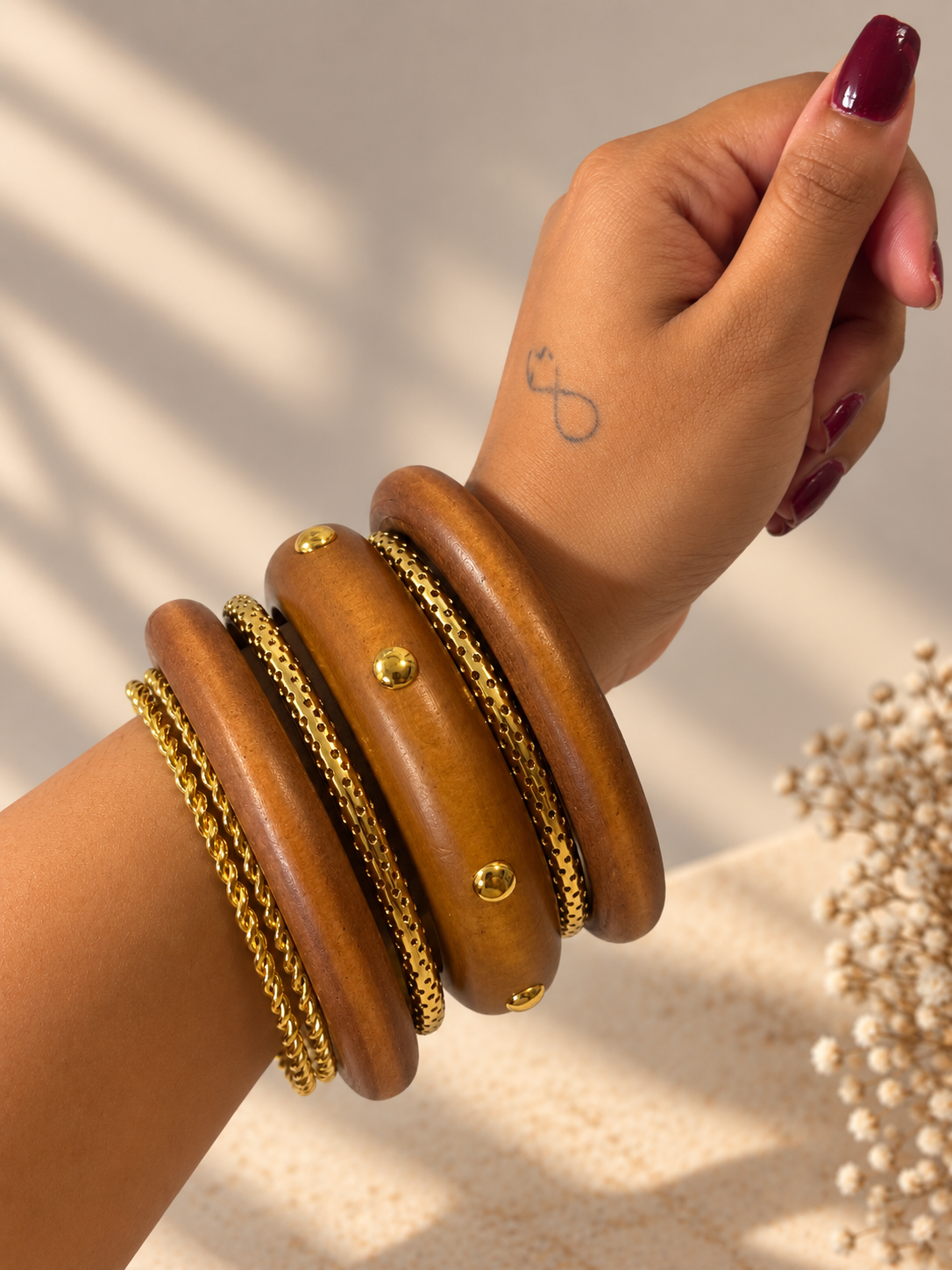 Wooden Bangle Stack 5