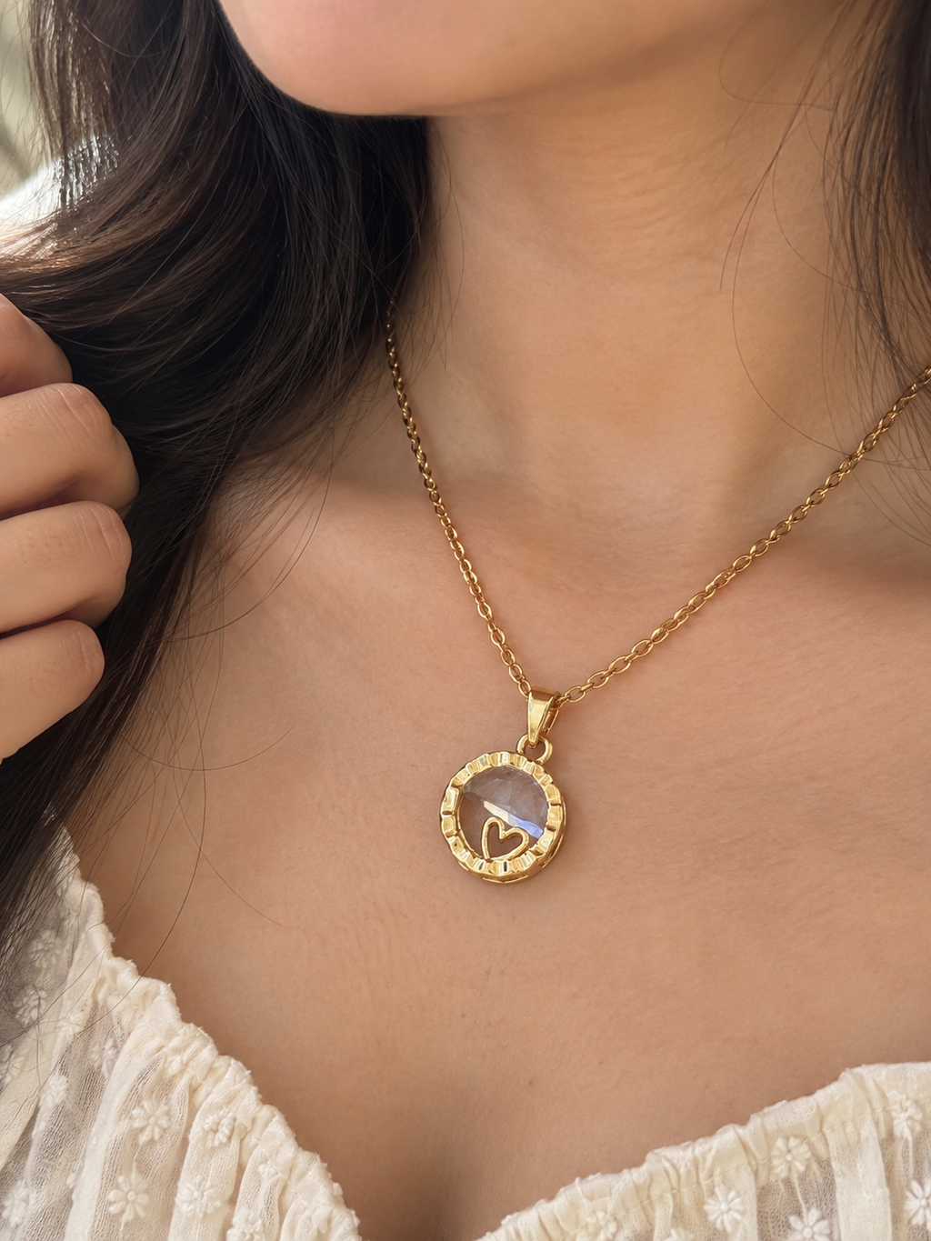 Heart in the Moon Necklace