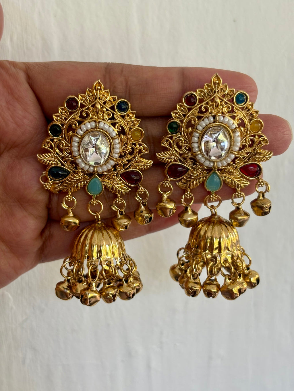 Meenakari Gungroo Jhumkas