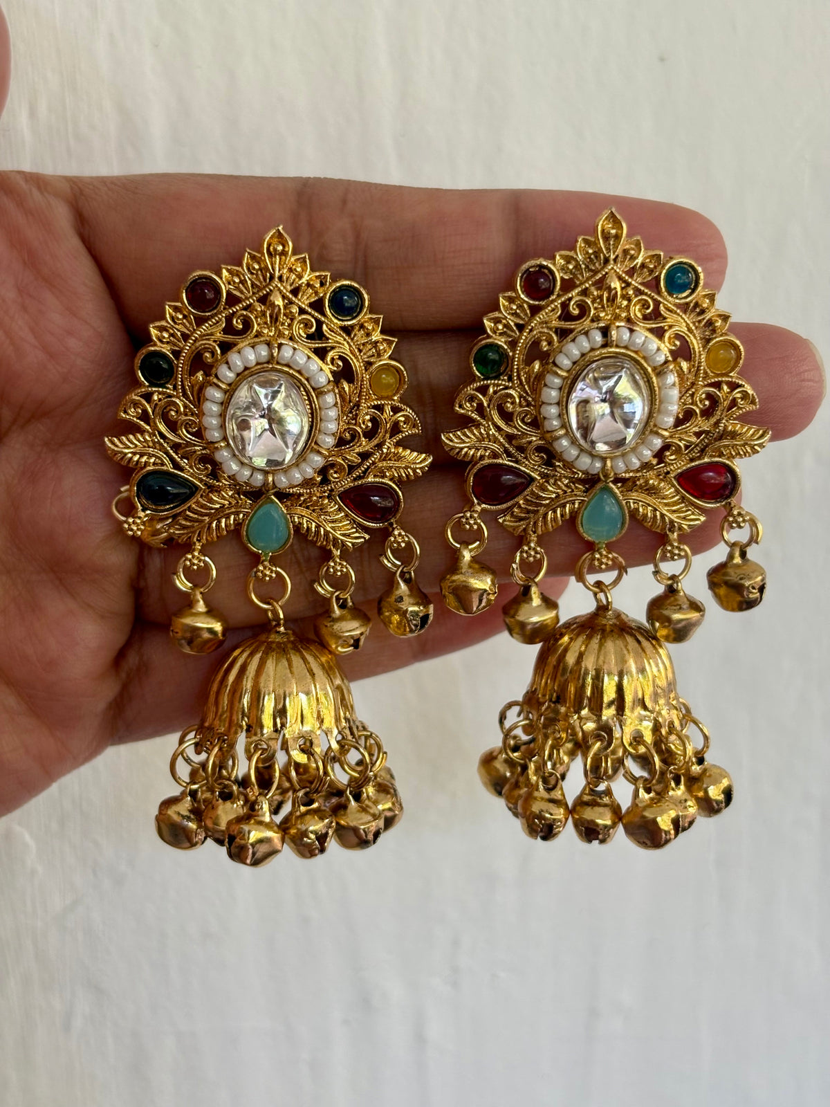 Meenakari Gungroo Jhumkas