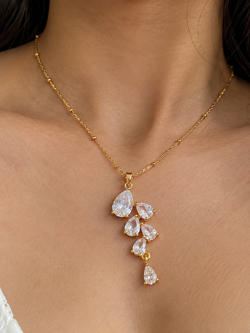 Frosted Drop Necklace