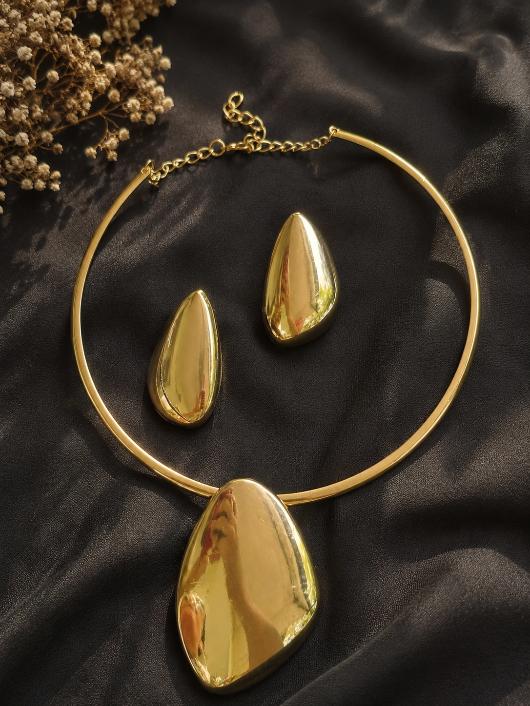Golden Raindrop Hasli Set