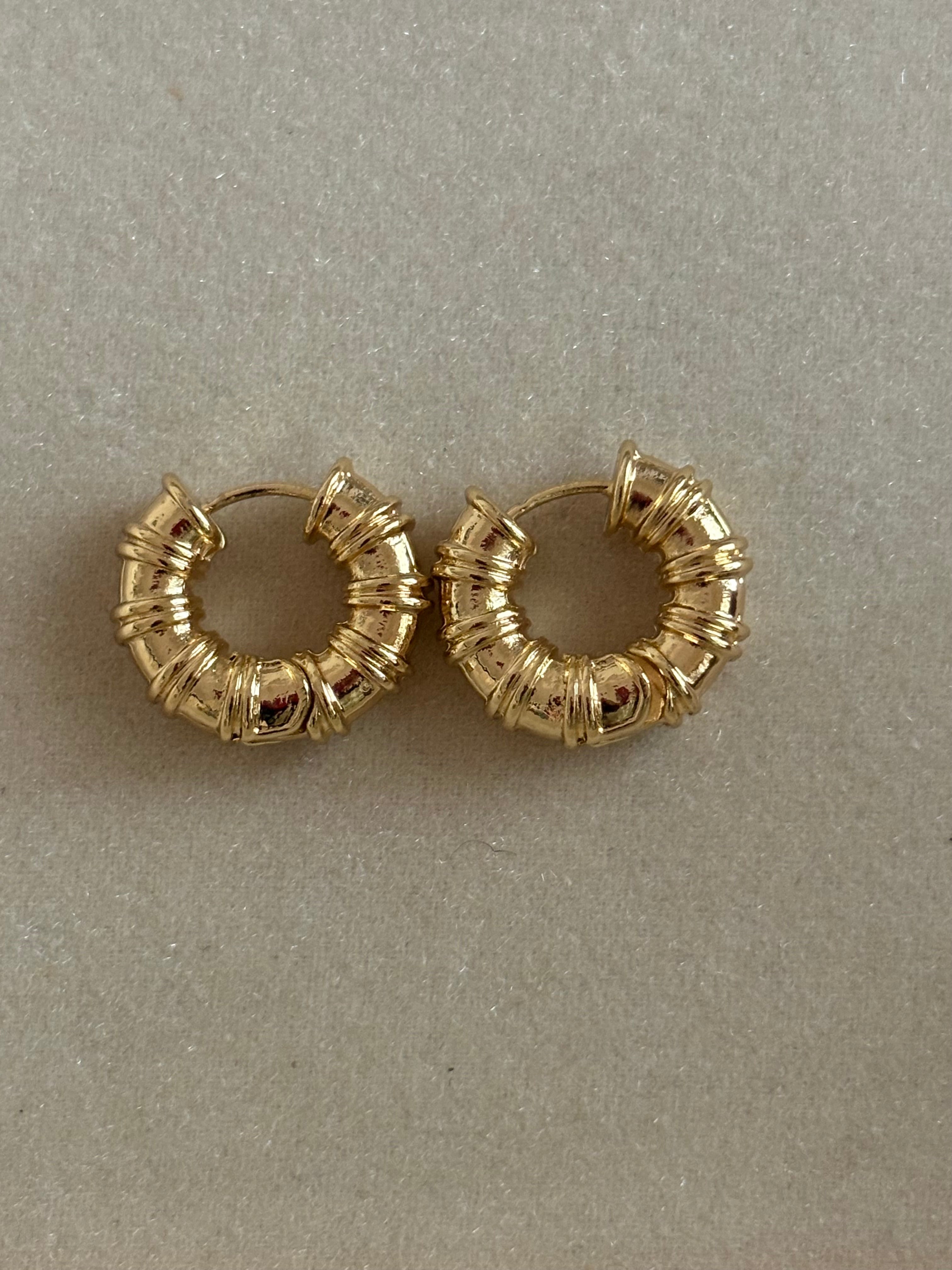 Crinkle Gold Hoops