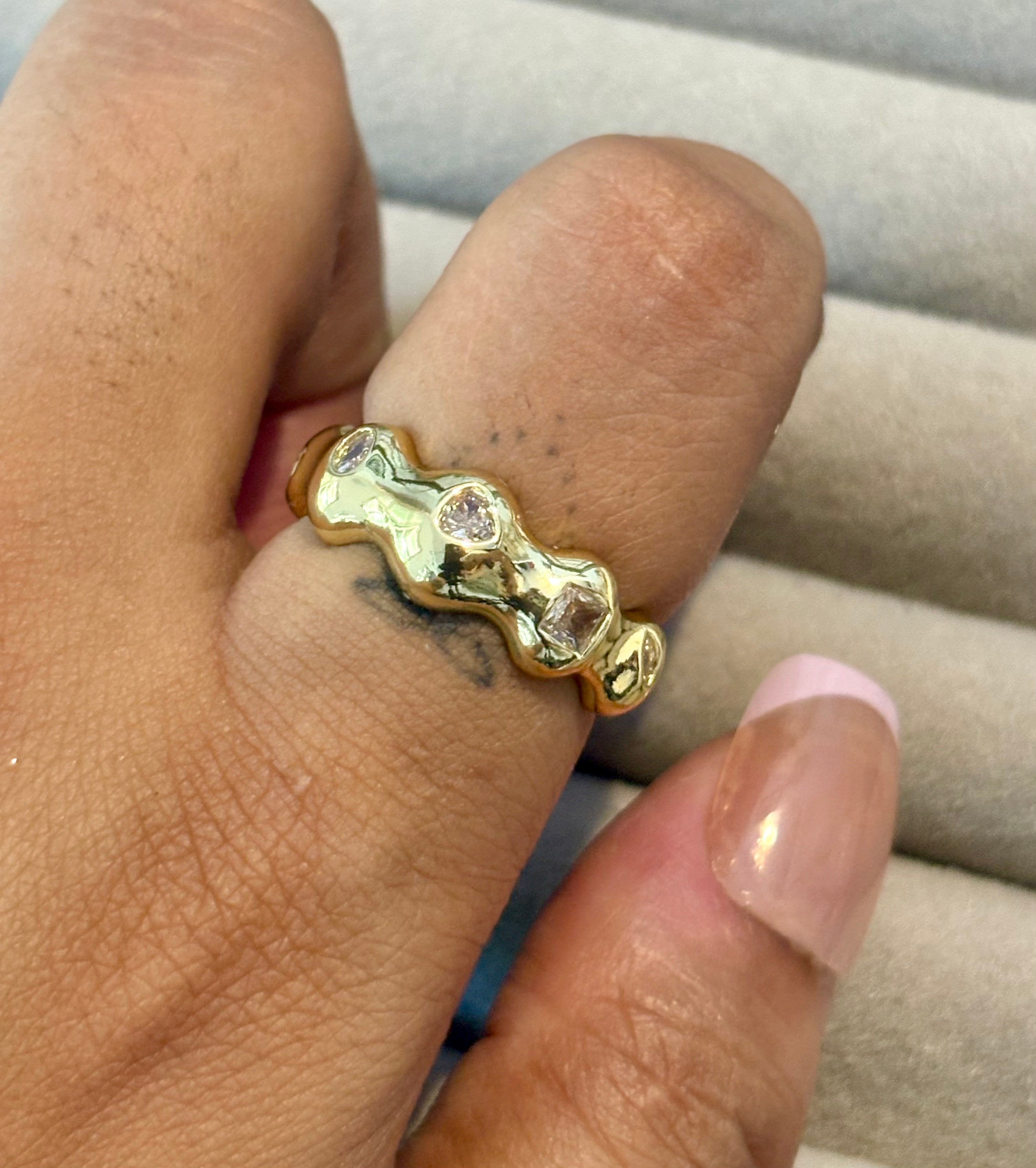 Clear Wave Ring