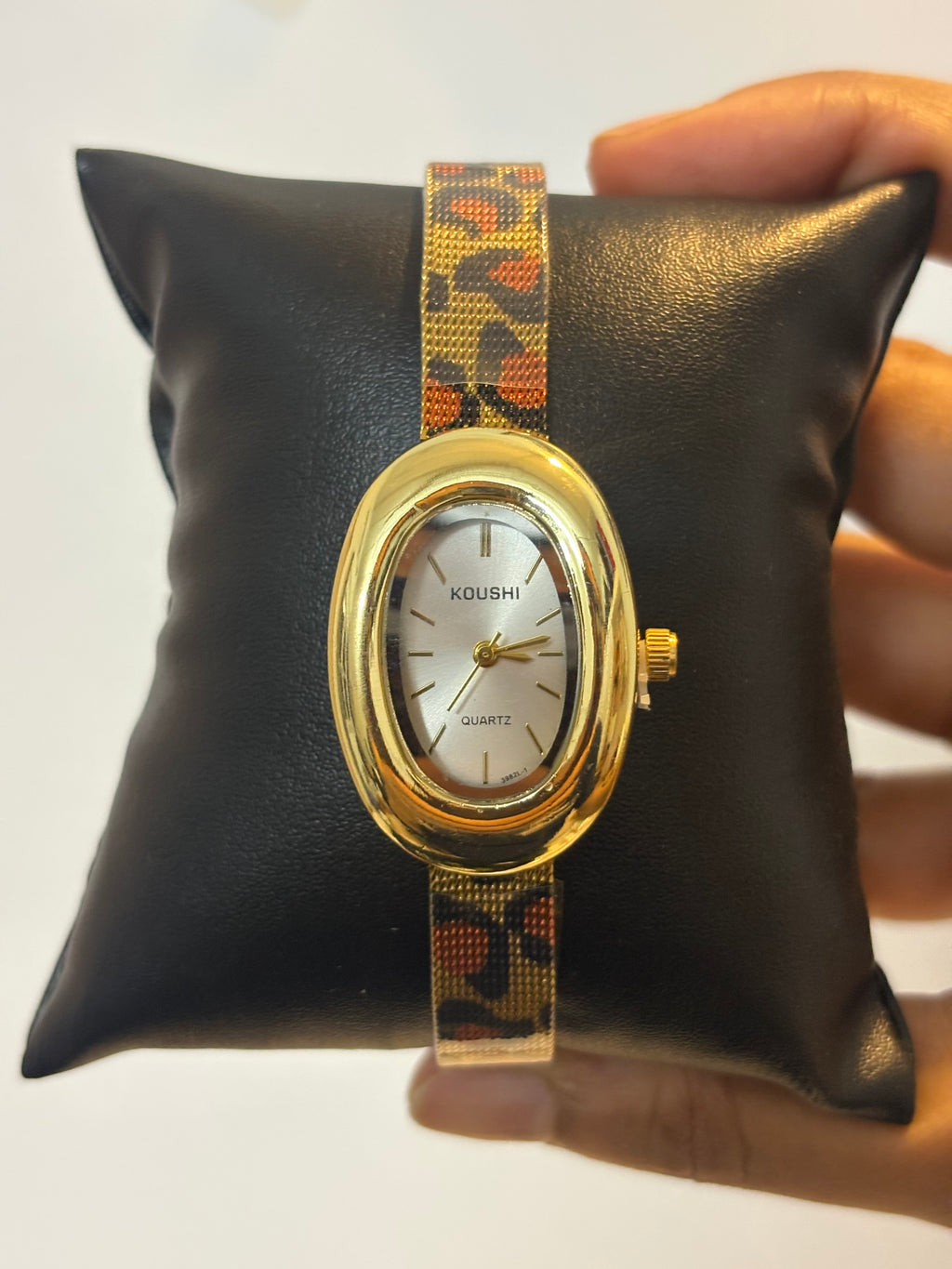 Golden Noir Leopard watch