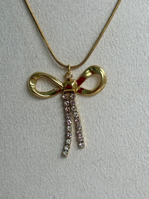 Bejewelled Bow Necklace