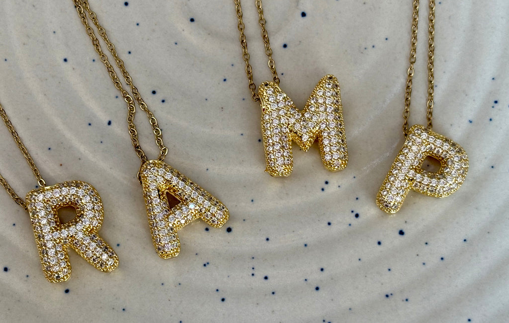 Diamond Studded Initials Necklace