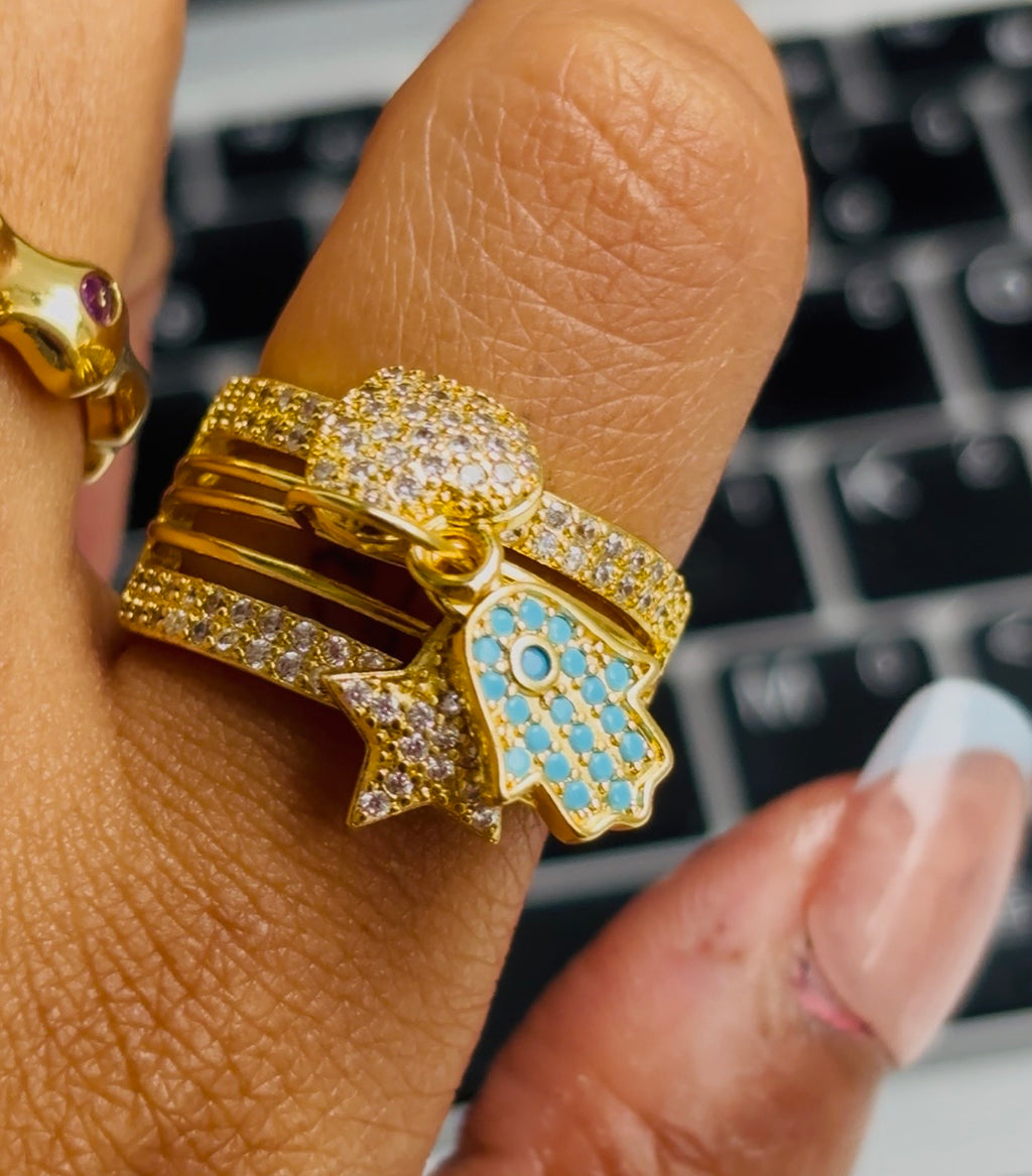 Love & luck charms ring