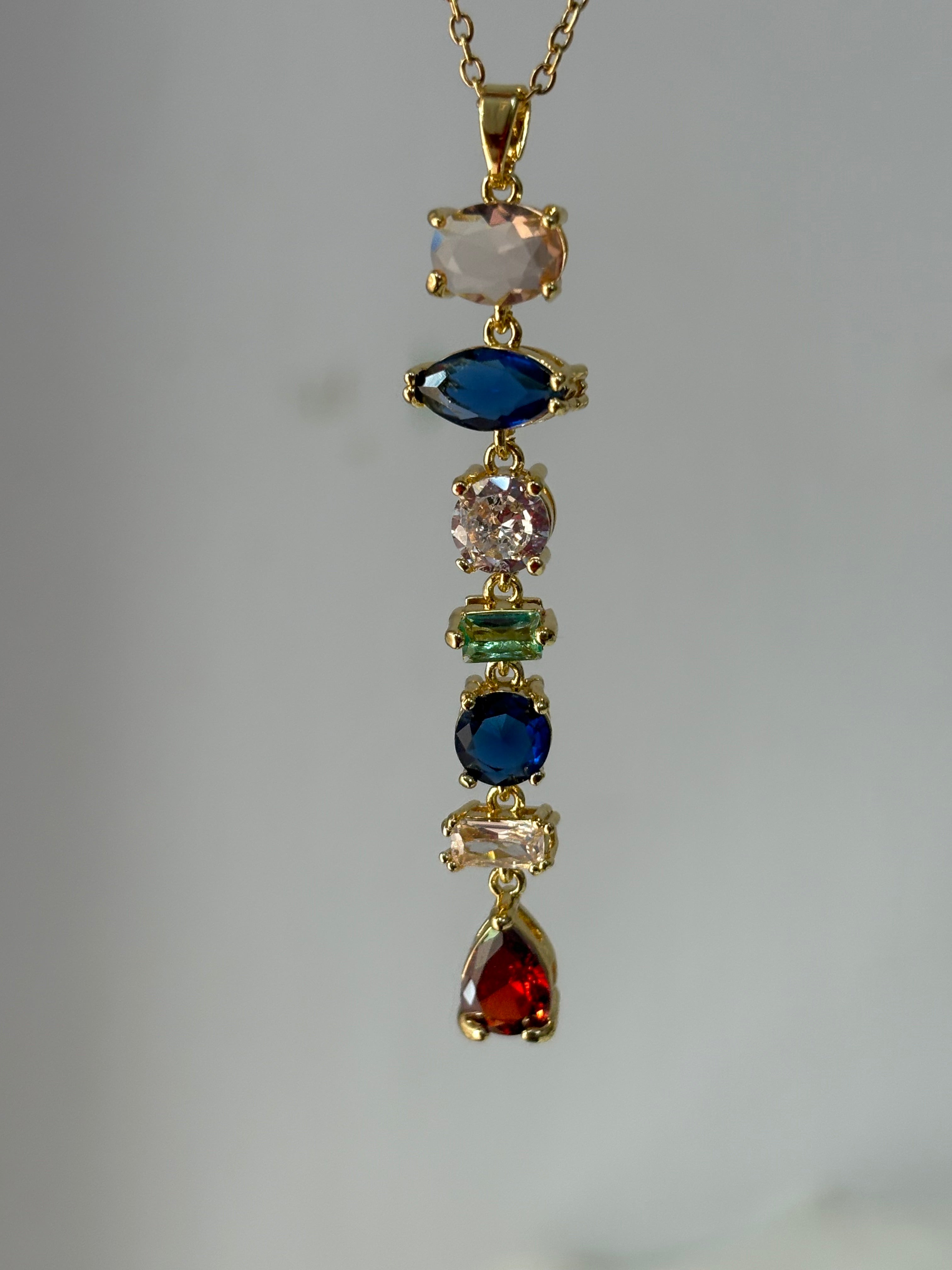 Rainbow Royal Y Necklace
